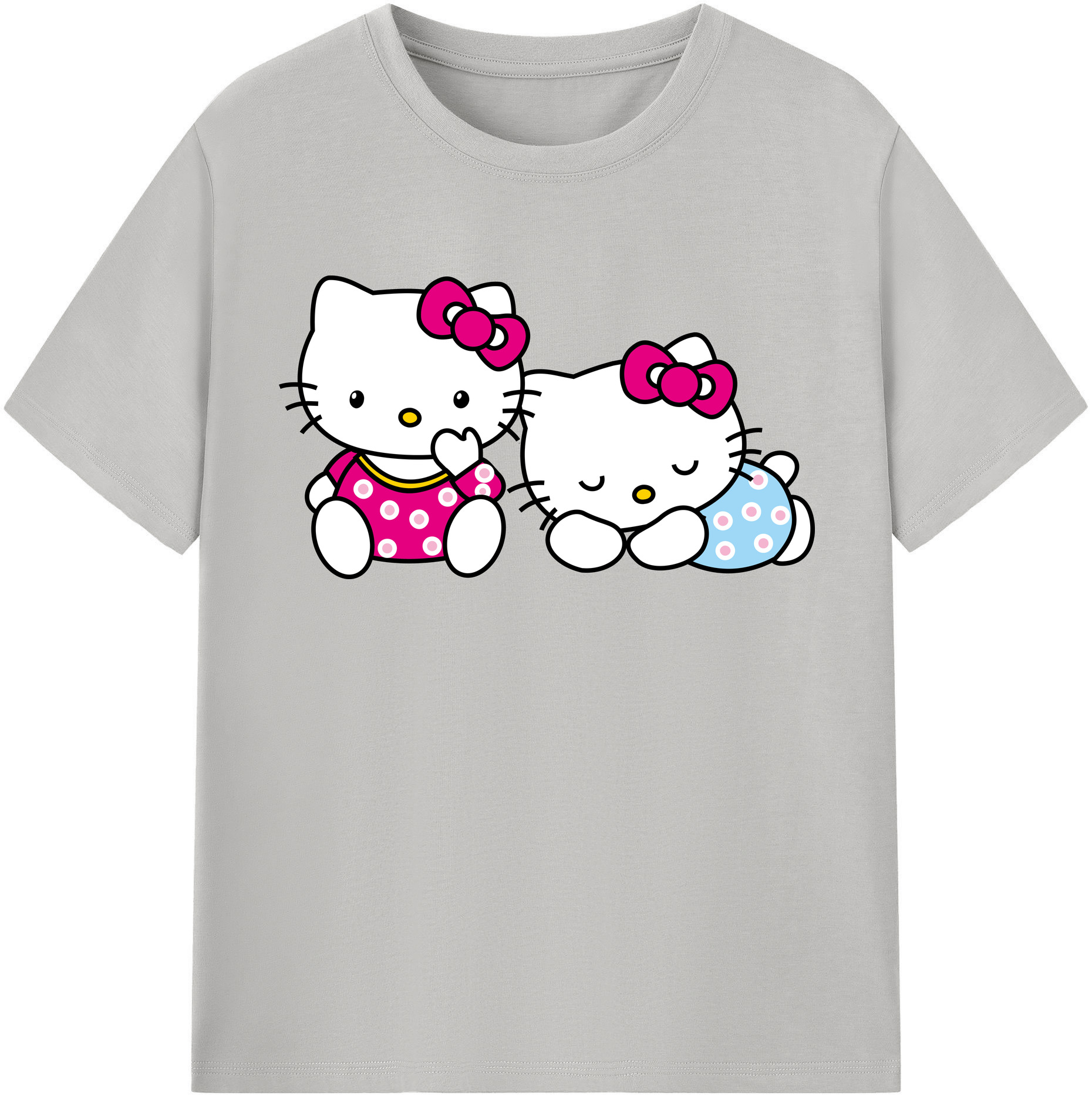 （画像用） Hello Kitty ハローキティ レディースカジュアルプリントTシャツ（綿100％）