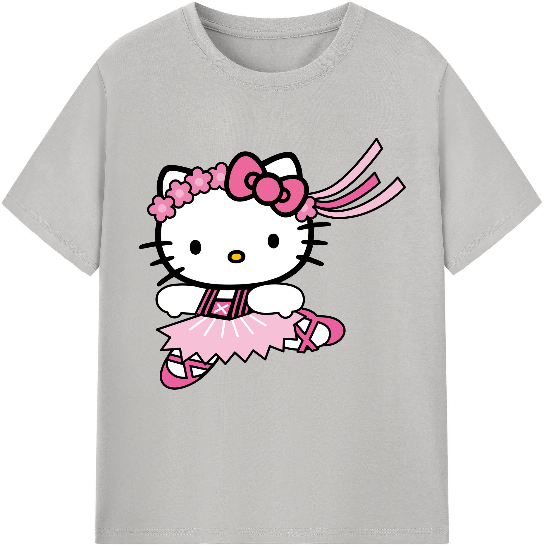 （画像用） Hello Kitty ハローキティ レディースカジュアルプリントTシャツ（綿100％）