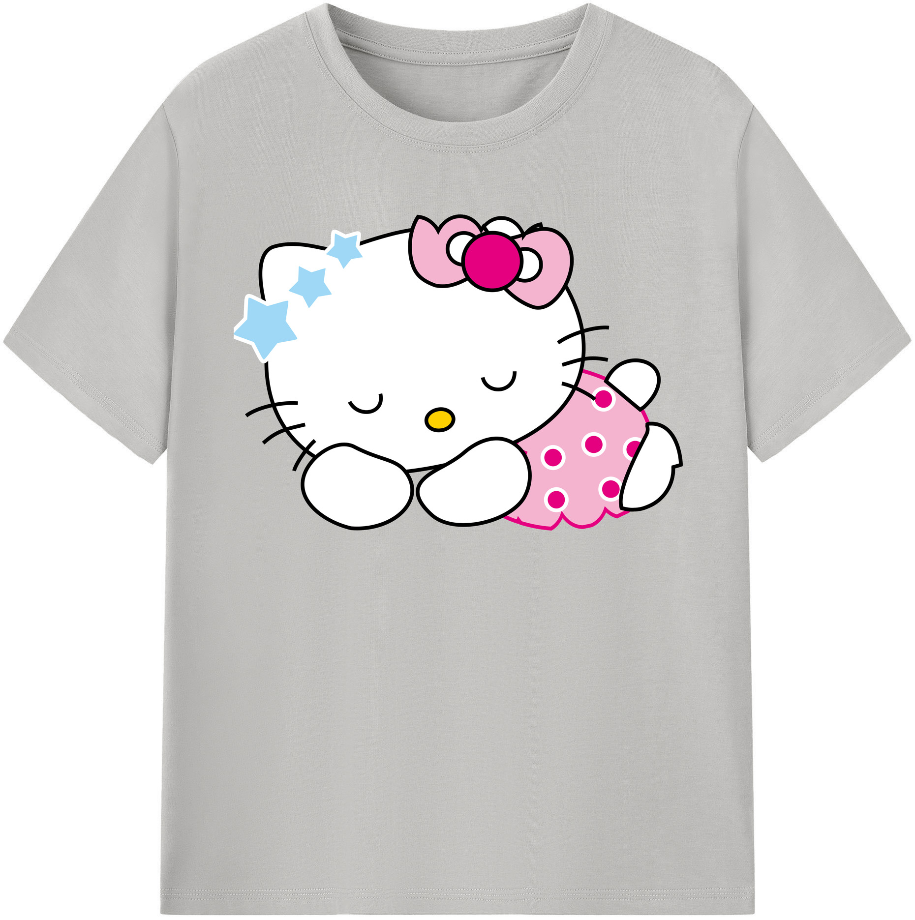 （画像用） Hello Kitty ハローキティ レディースカジュアルプリントTシャツ（綿100％）