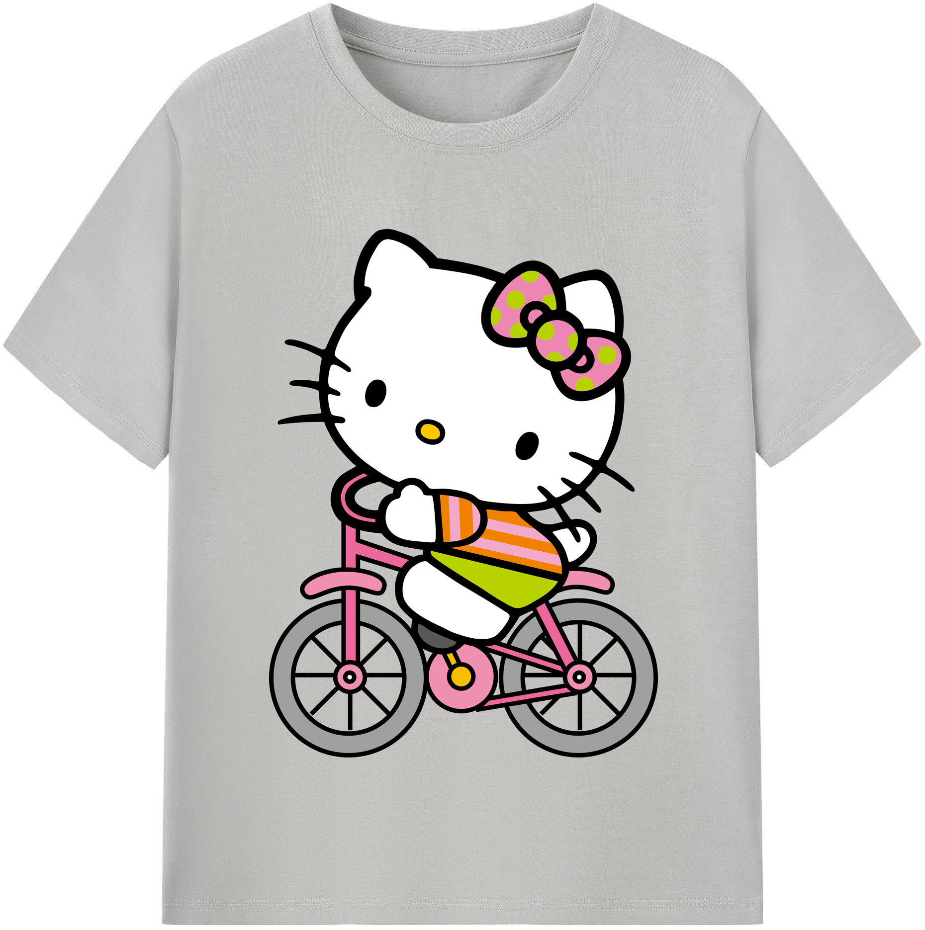（画像用） Hello Kitty ハローキティ レディースカジュアルプリントTシャツ（綿100％）