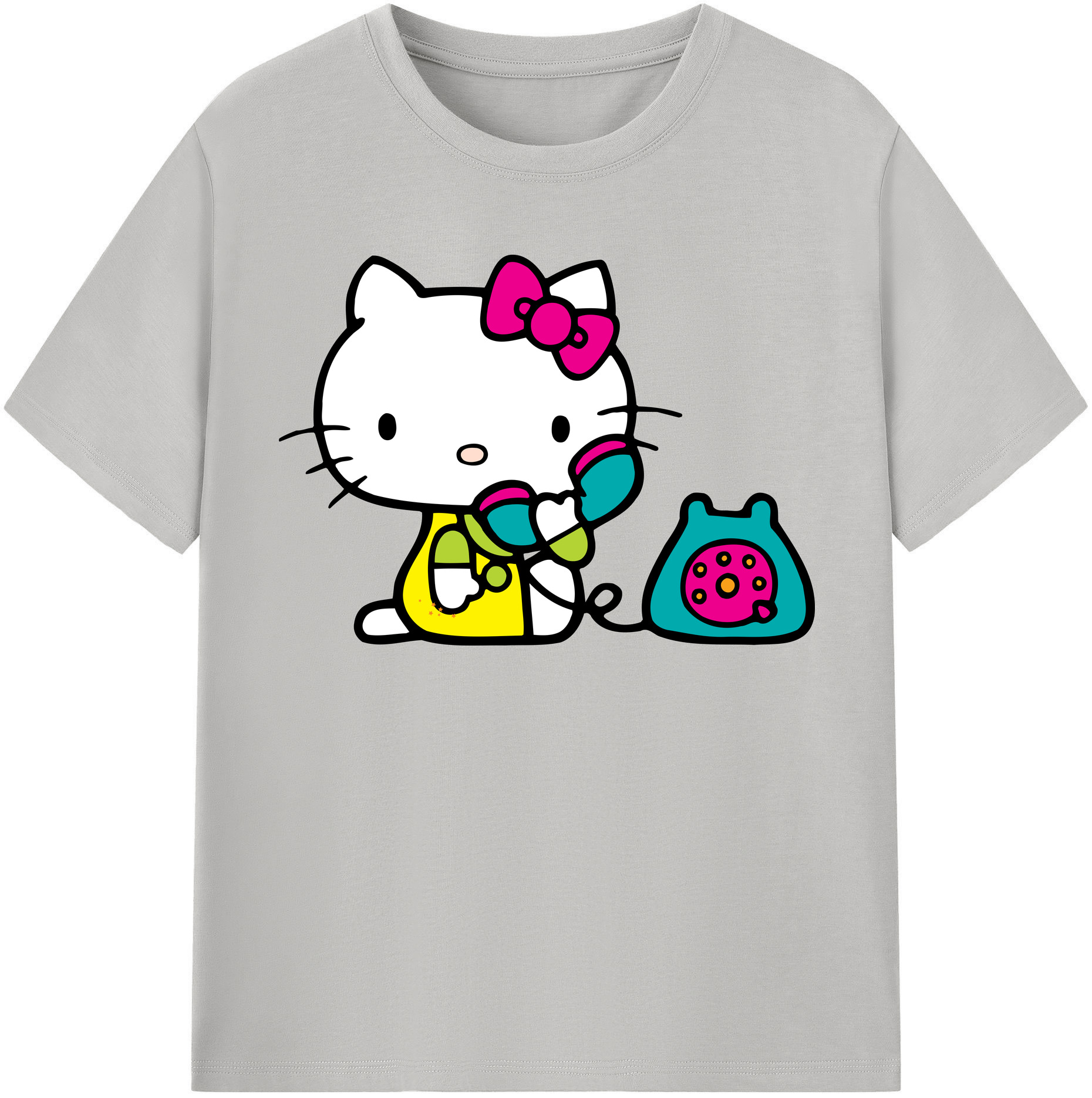 （画像用） Hello Kitty ハローキティ レディースカジュアルプリントTシャツ（綿100％）