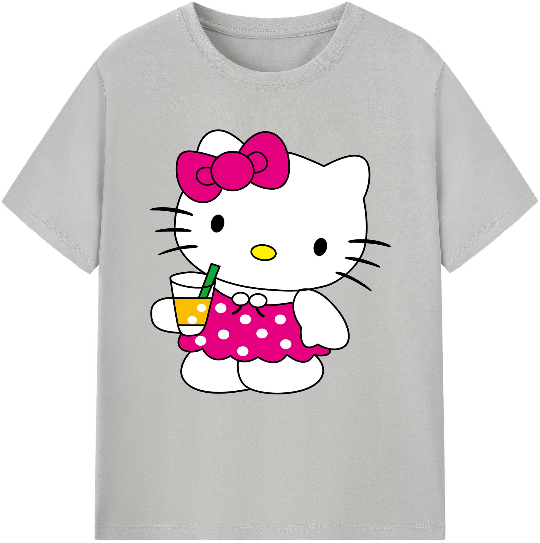 （画像用） Hello Kitty ハローキティ レディースカジュアルプリントTシャツ（綿100％）