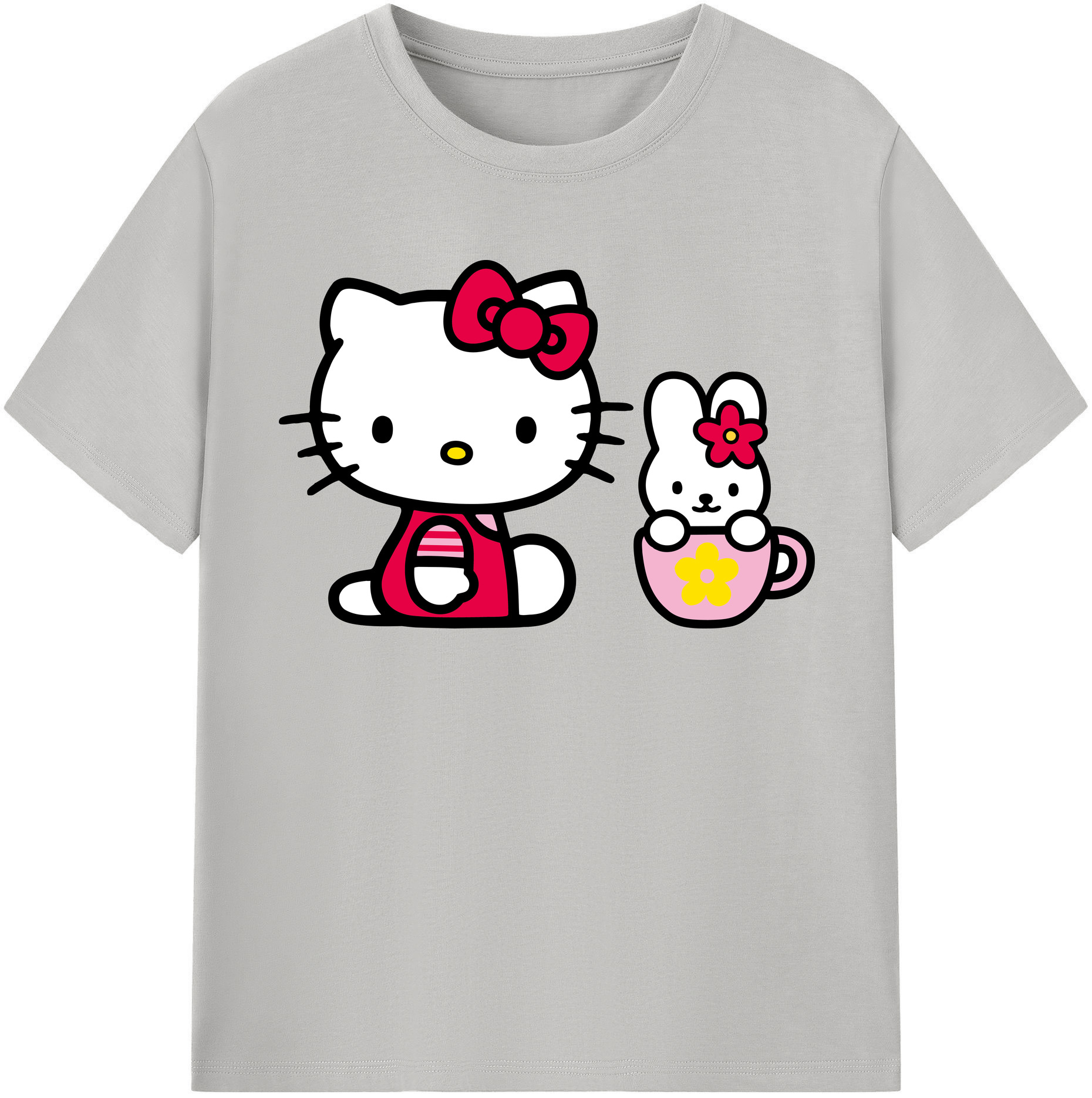（画像用） Hello Kitty ハローキティ レディースカジュアルプリントTシャツ（綿100％）