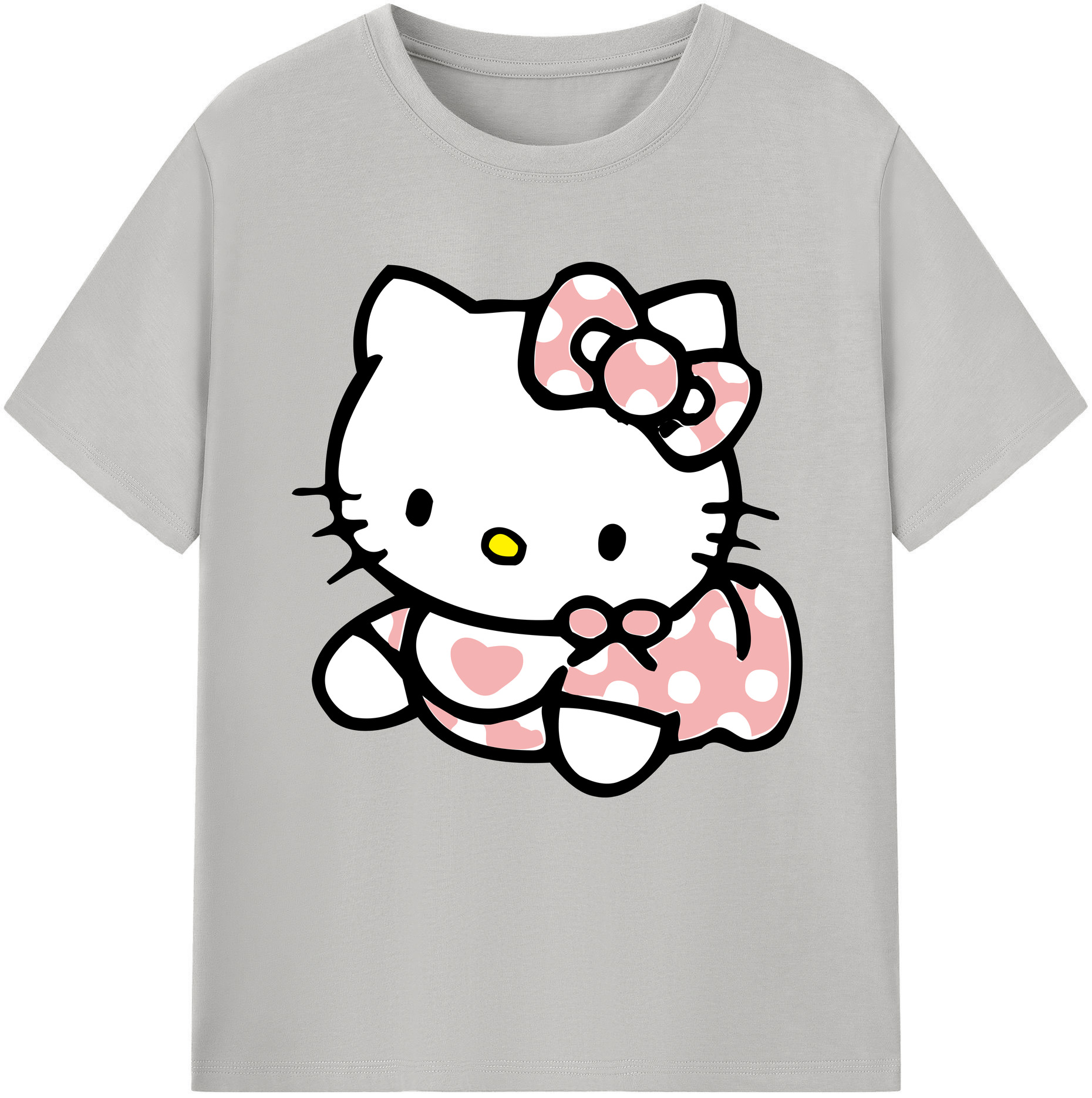 （画像用） Hello Kitty ハローキティ レディースカジュアルプリントTシャツ（綿100％）