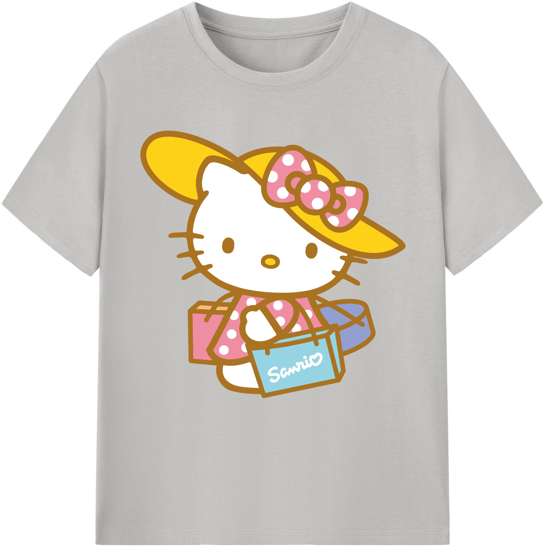 （画像用） Hello Kitty ハローキティ レディースカジュアルプリントTシャツ（綿100％）