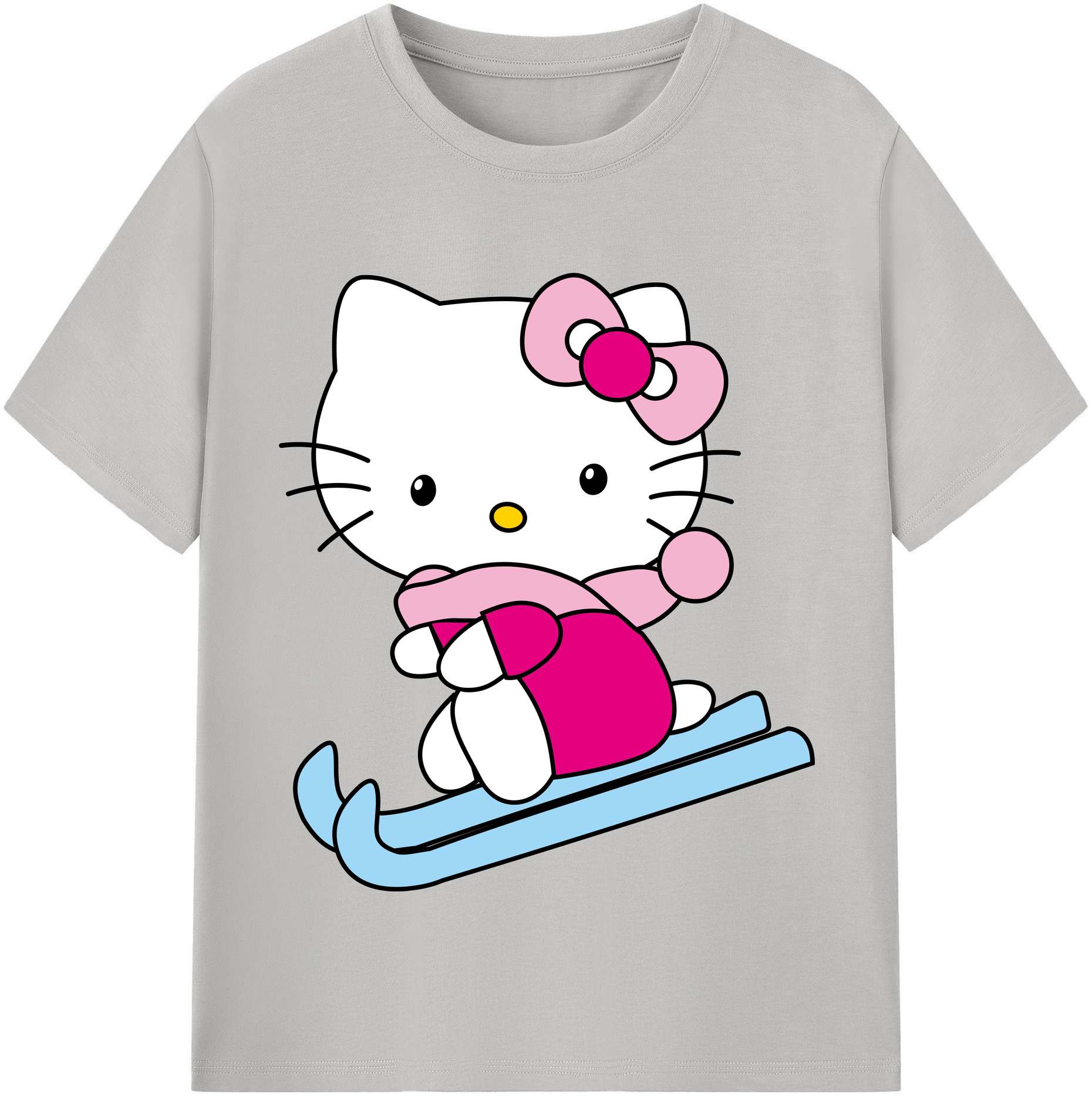 （画像用） Hello Kitty ハローキティ レディースカジュアルプリントTシャツ（綿100％）