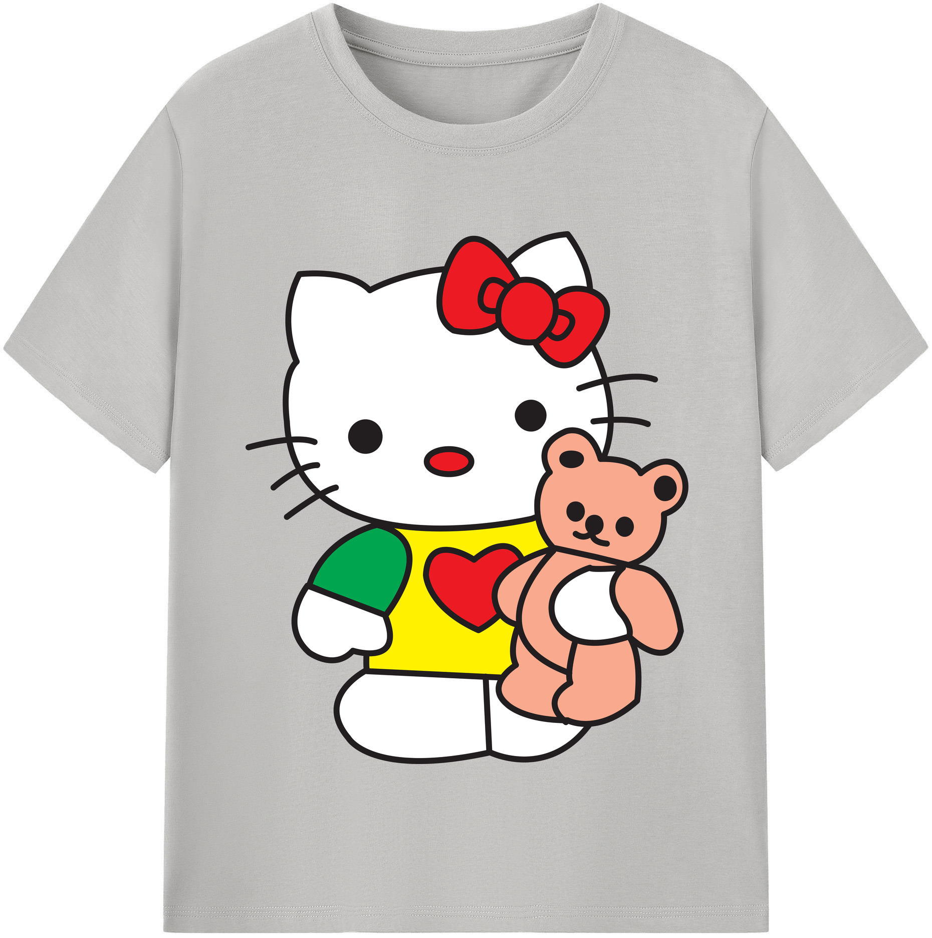 （画像用） Hello Kitty ハローキティ レディースカジュアルプリントTシャツ（綿100％）
