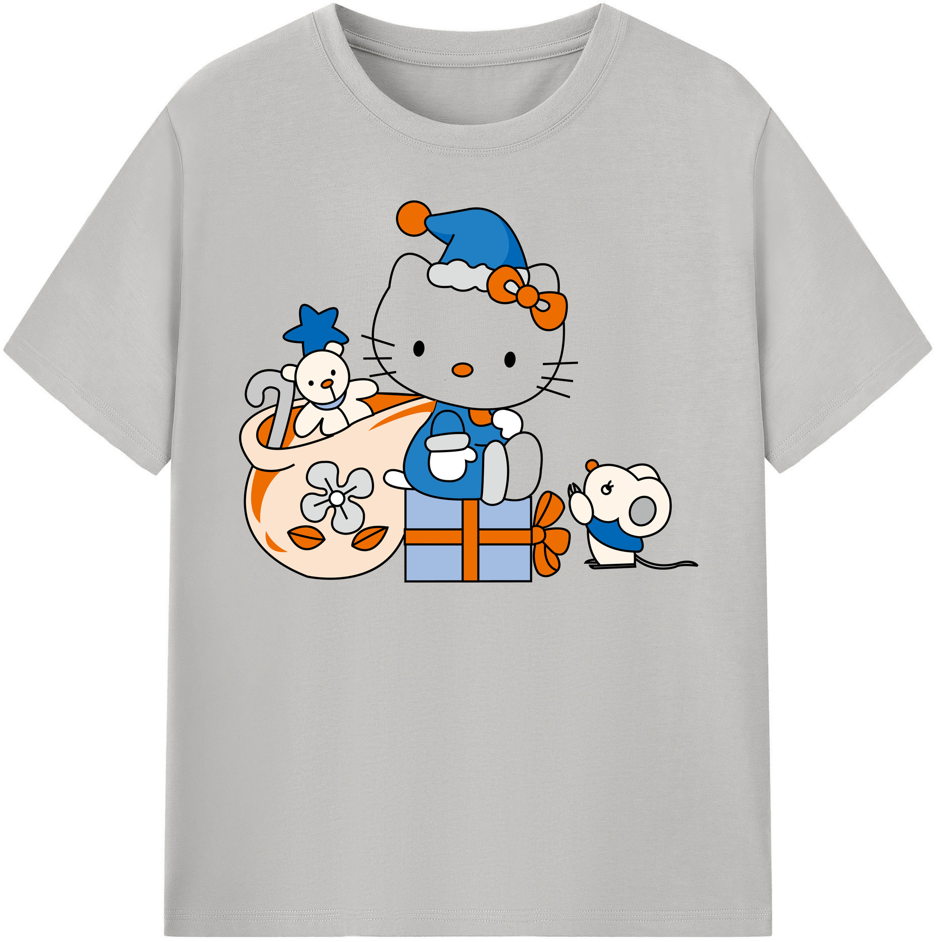 （画像用） Hello Kitty ハローキティ レディースカジュアルプリントTシャツ（綿100％）