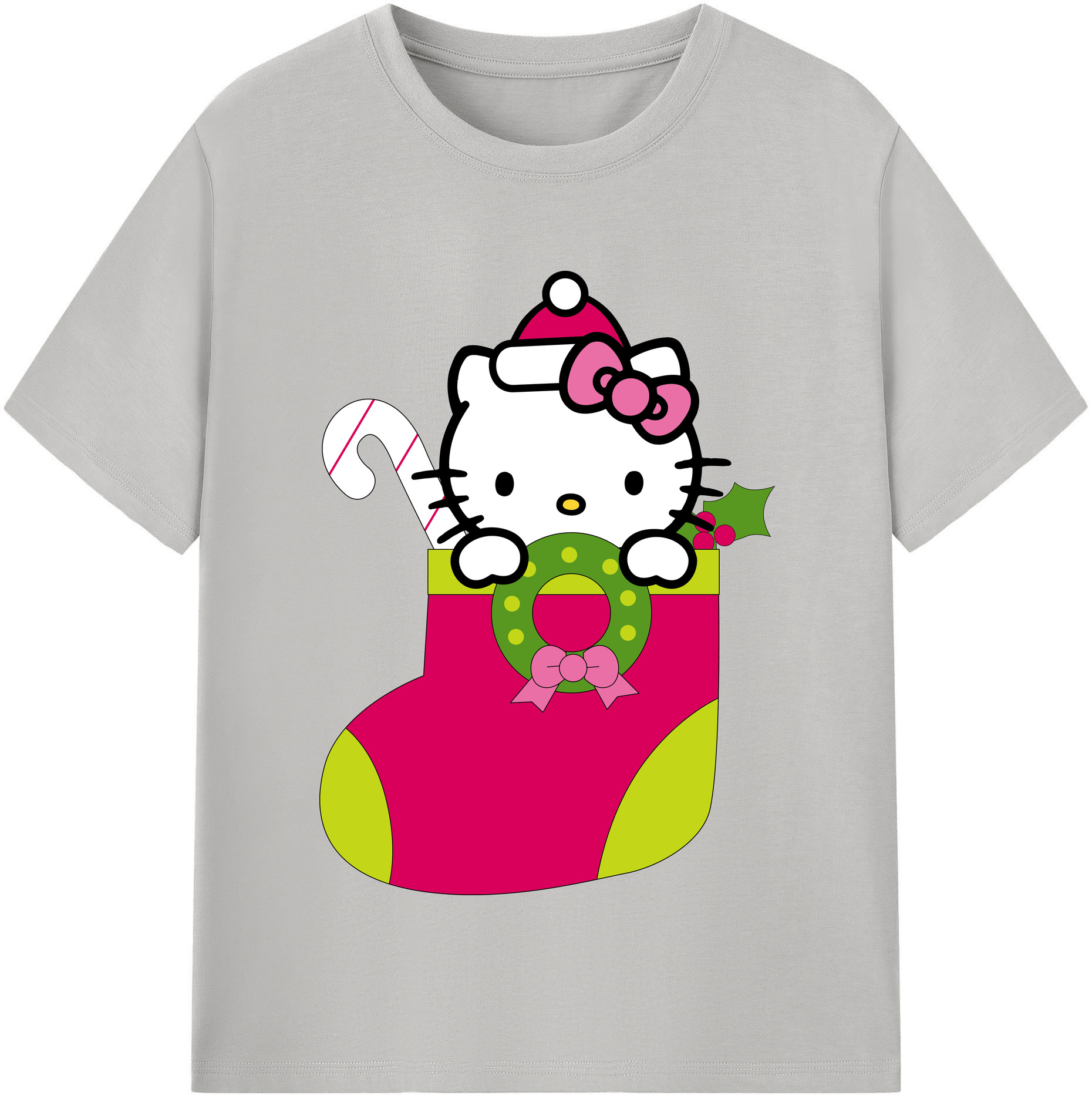 （画像用） Hello Kitty ハローキティ レディースカジュアルプリントTシャツ（綿100％）