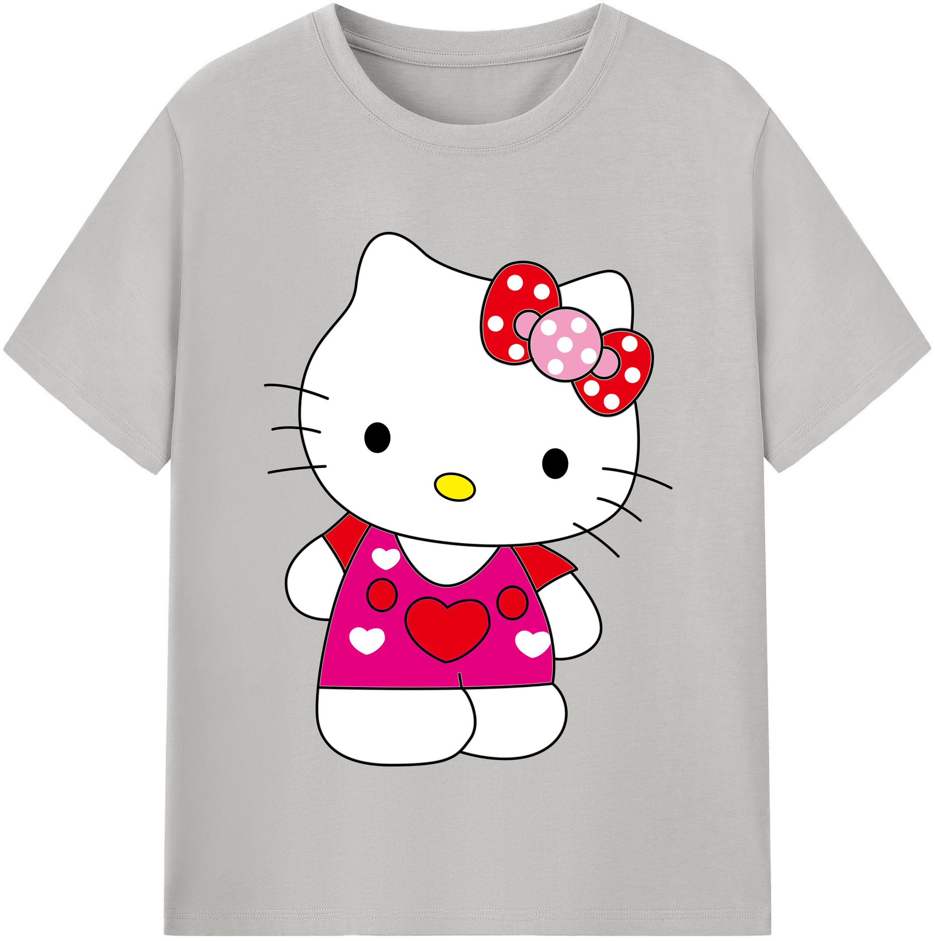 （画像用） Hello Kitty ハローキティ レディースカジュアルプリントTシャツ（綿100％）