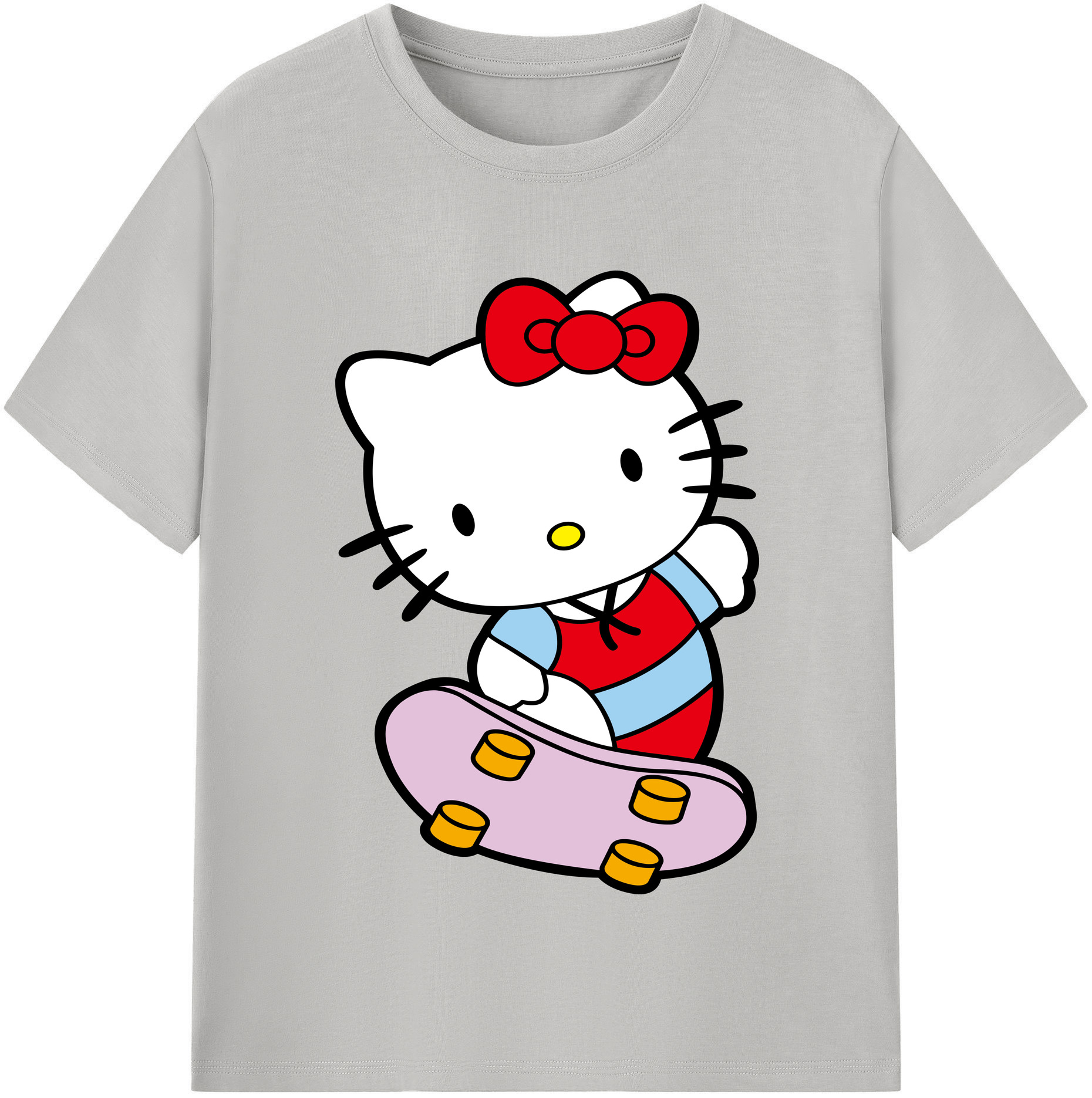 （画像用） Hello Kitty ハローキティ レディースカジュアルプリントTシャツ（綿100％）