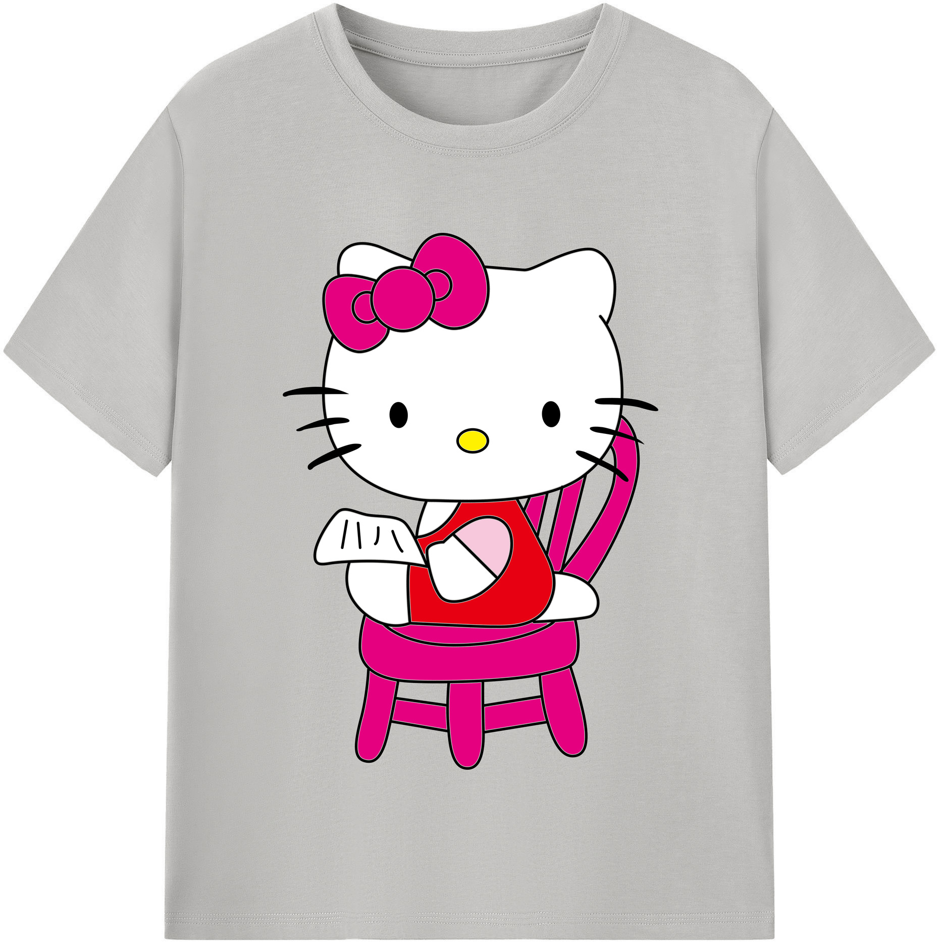 （画像用） Hello Kitty ハローキティ レディースカジュアルプリントTシャツ（綿100％）