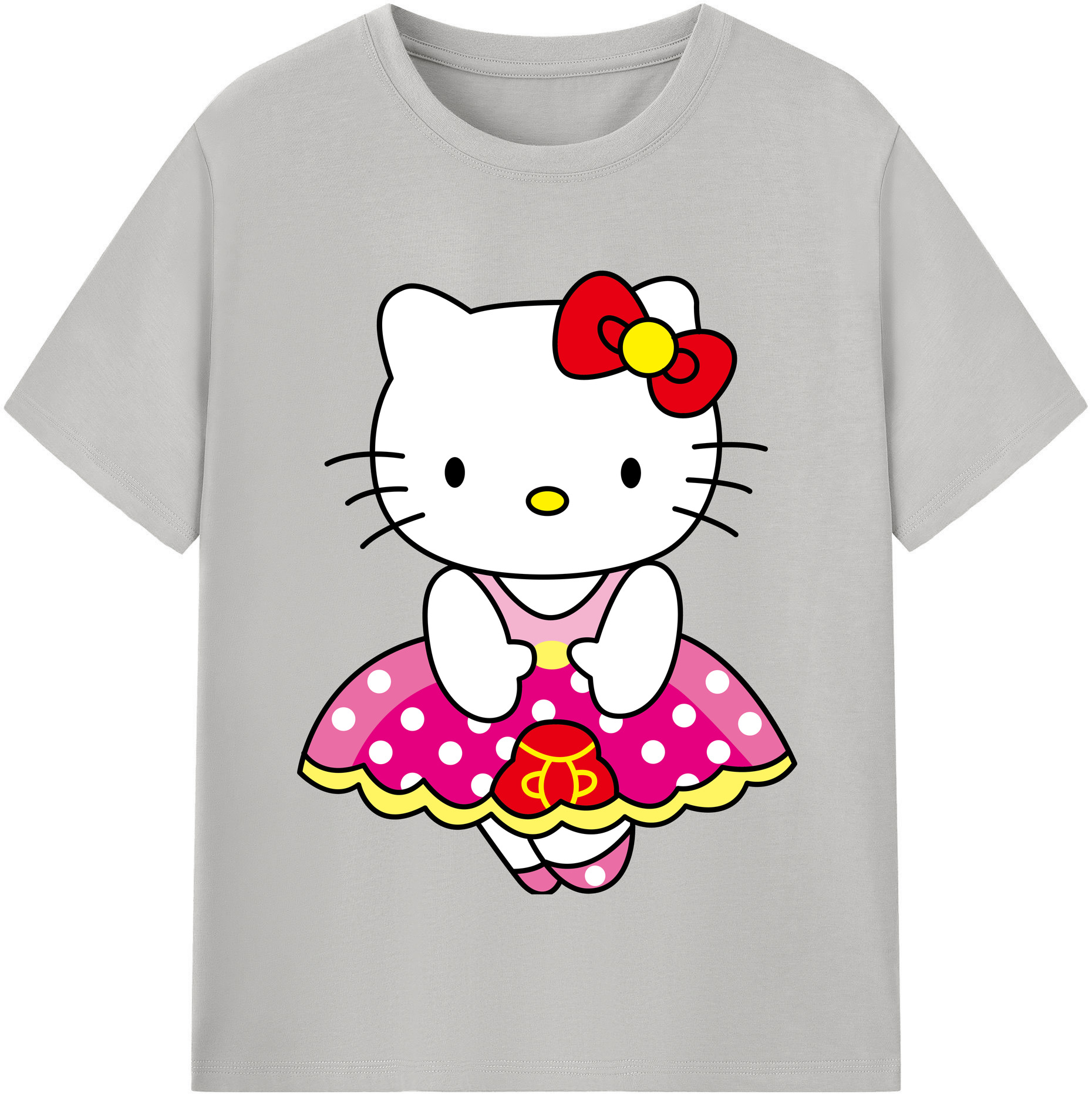（画像用） Hello Kitty ハローキティ レディースカジュアルプリントTシャツ（綿100％）