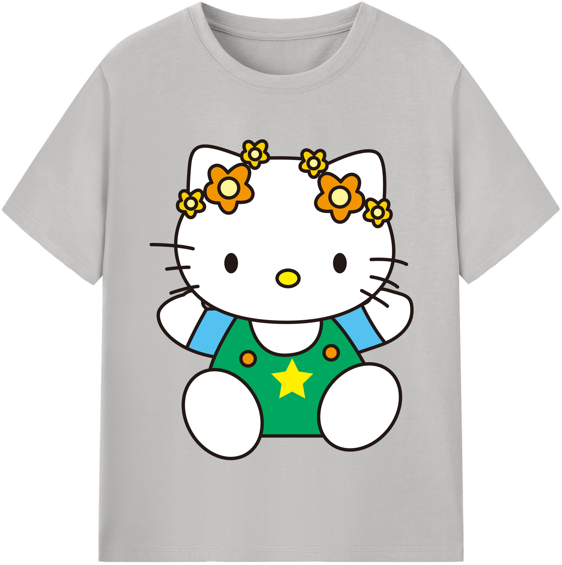 （画像用） Hello Kitty ハローキティ レディースカジュアルプリントTシャツ（綿100％）