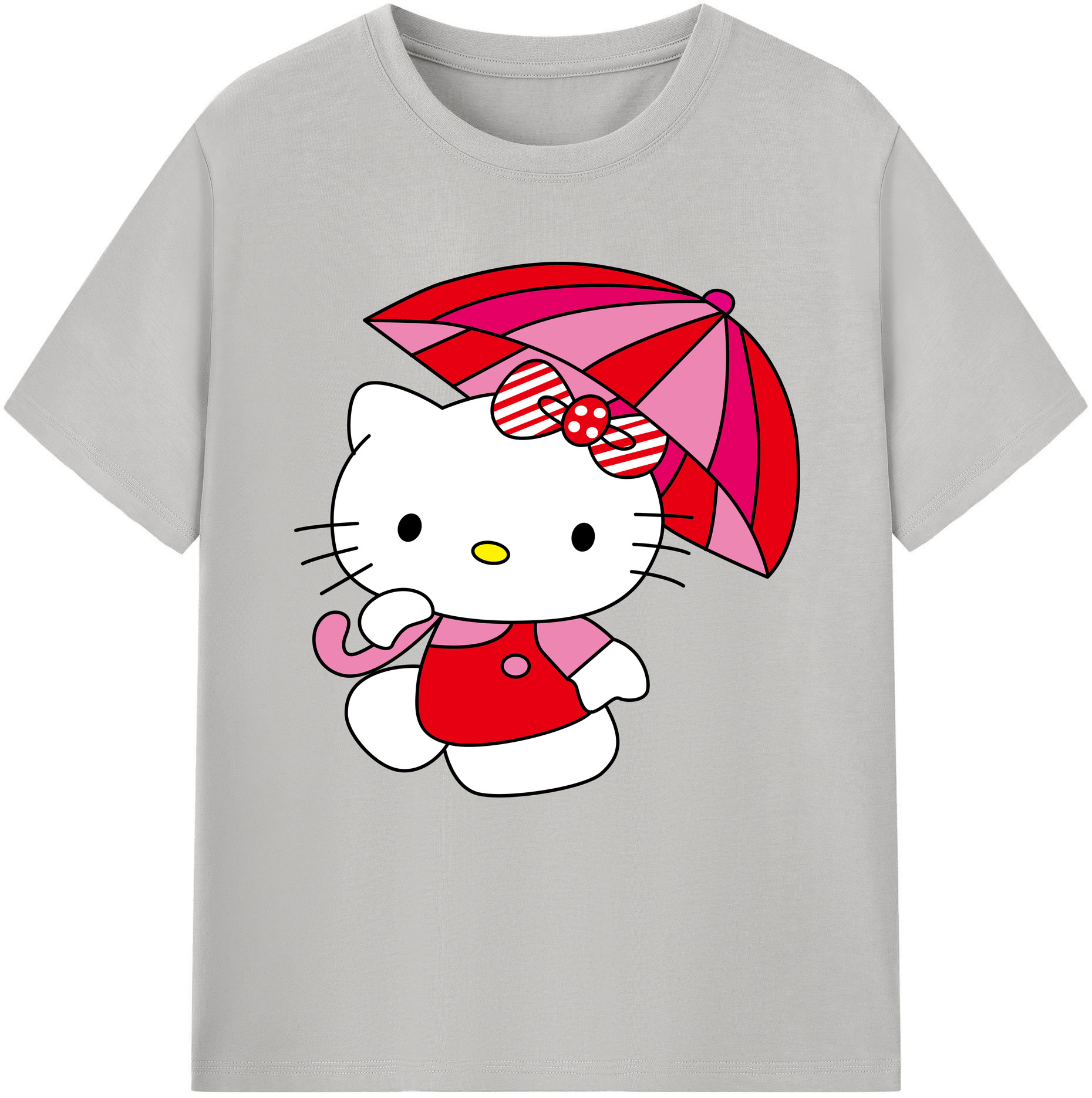 （画像用） Hello Kitty ハローキティ レディースカジュアルプリントTシャツ（綿100％）