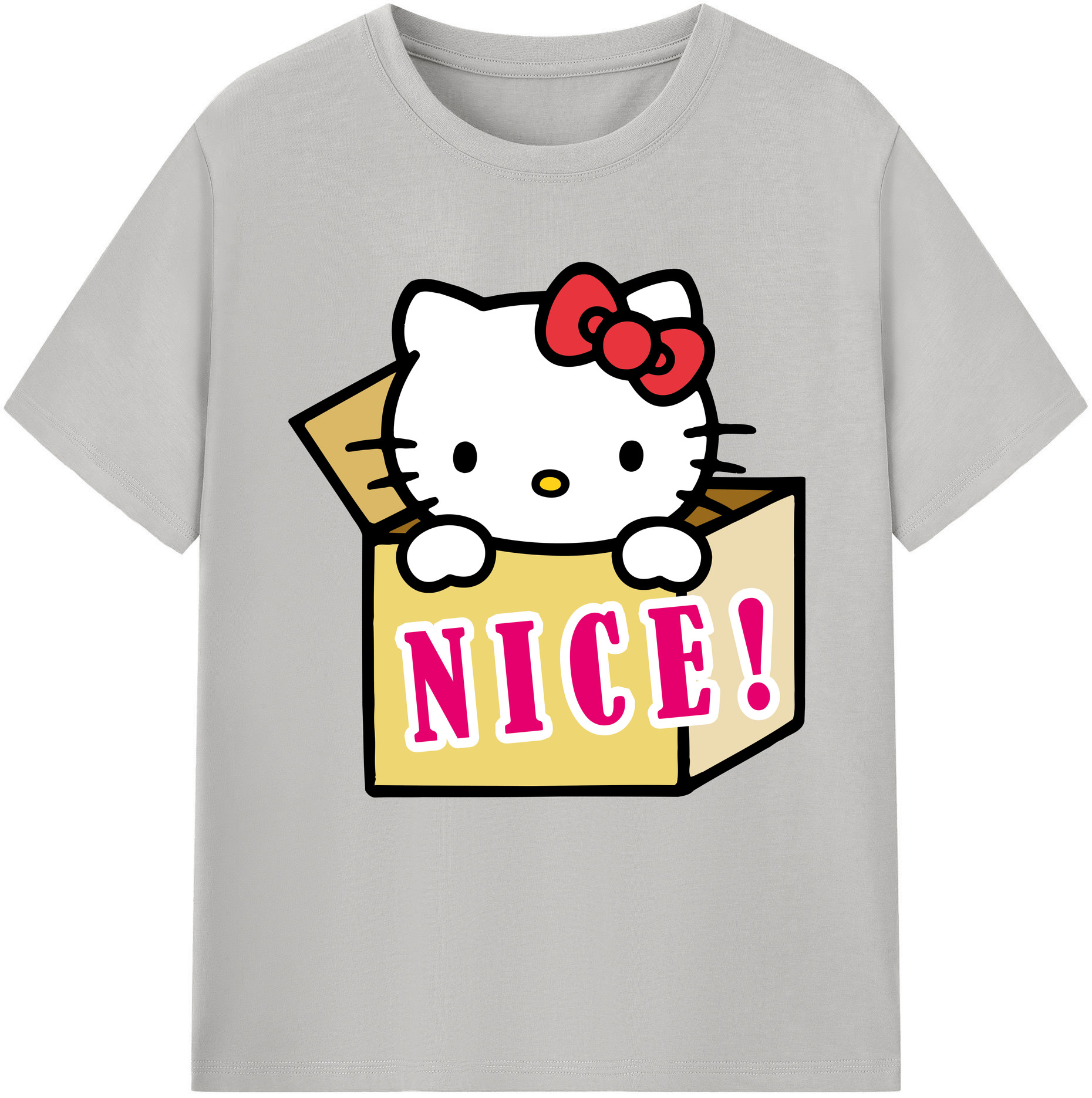 （画像用） Hello Kitty ハローキティ レディースカジュアルプリントTシャツ（綿100％）