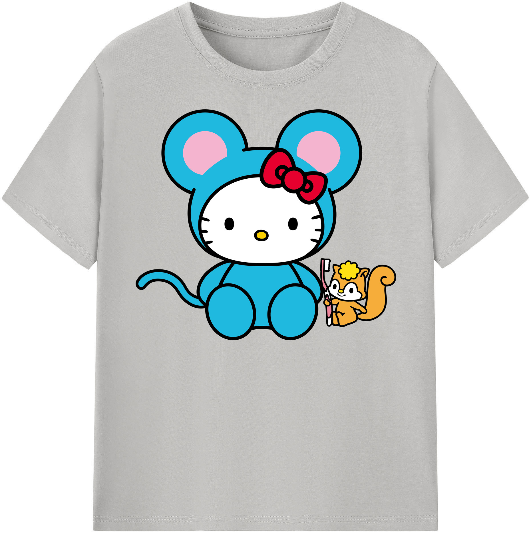 （画像用） Hello Kitty ハローキティ レディースカジュアルプリントTシャツ（綿100％）
