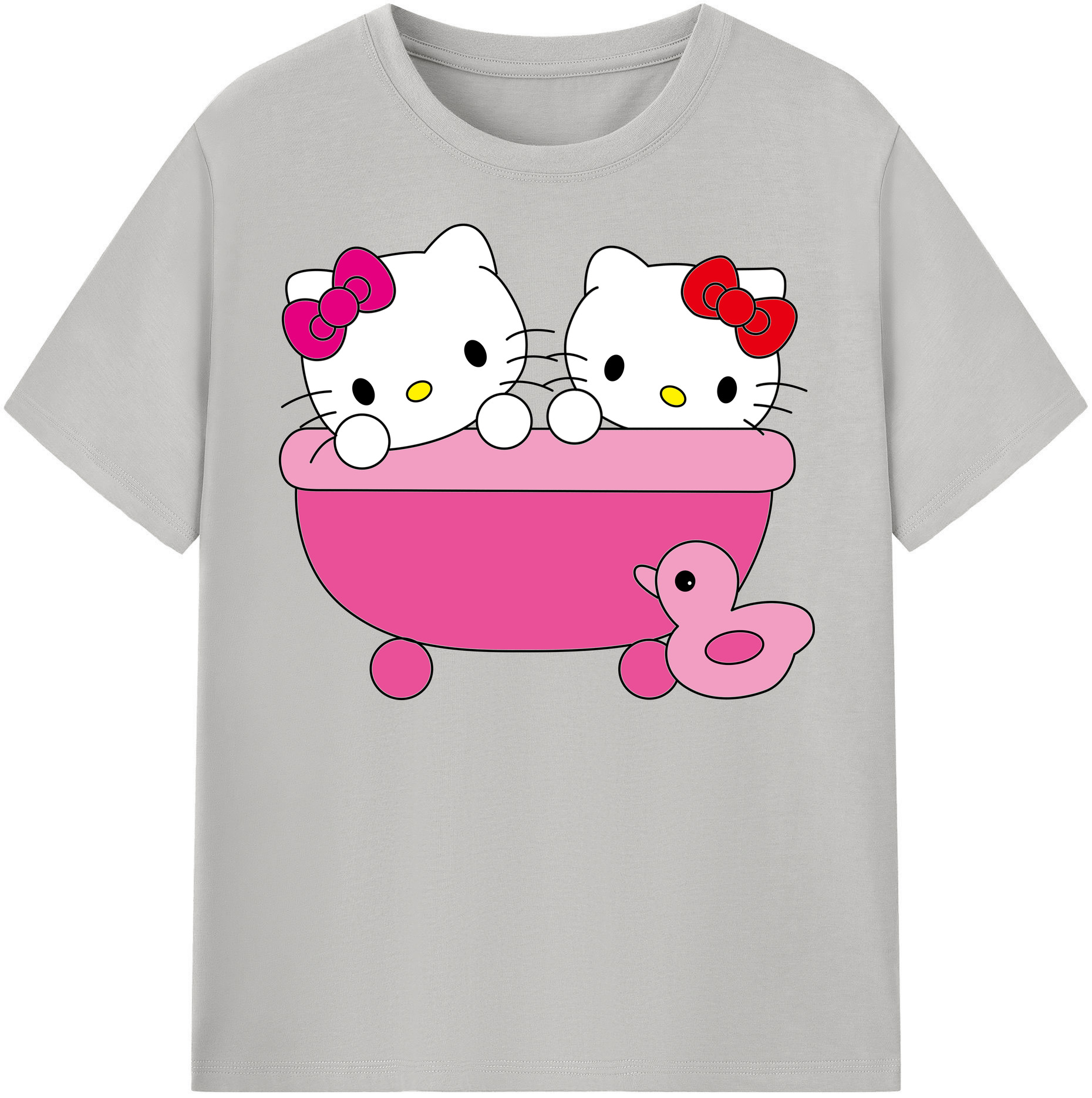 （画像用） Hello Kitty ハローキティ レディースカジュアルプリントTシャツ（綿100％）