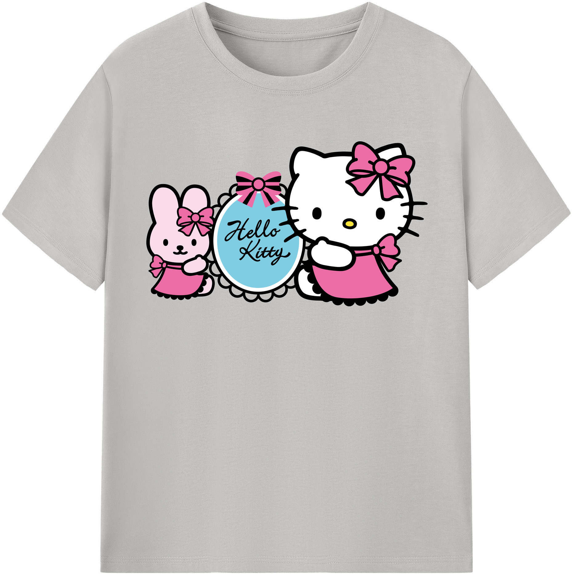 （画像用） Hello Kitty ハローキティ レディースカジュアルプリントTシャツ（綿100％）