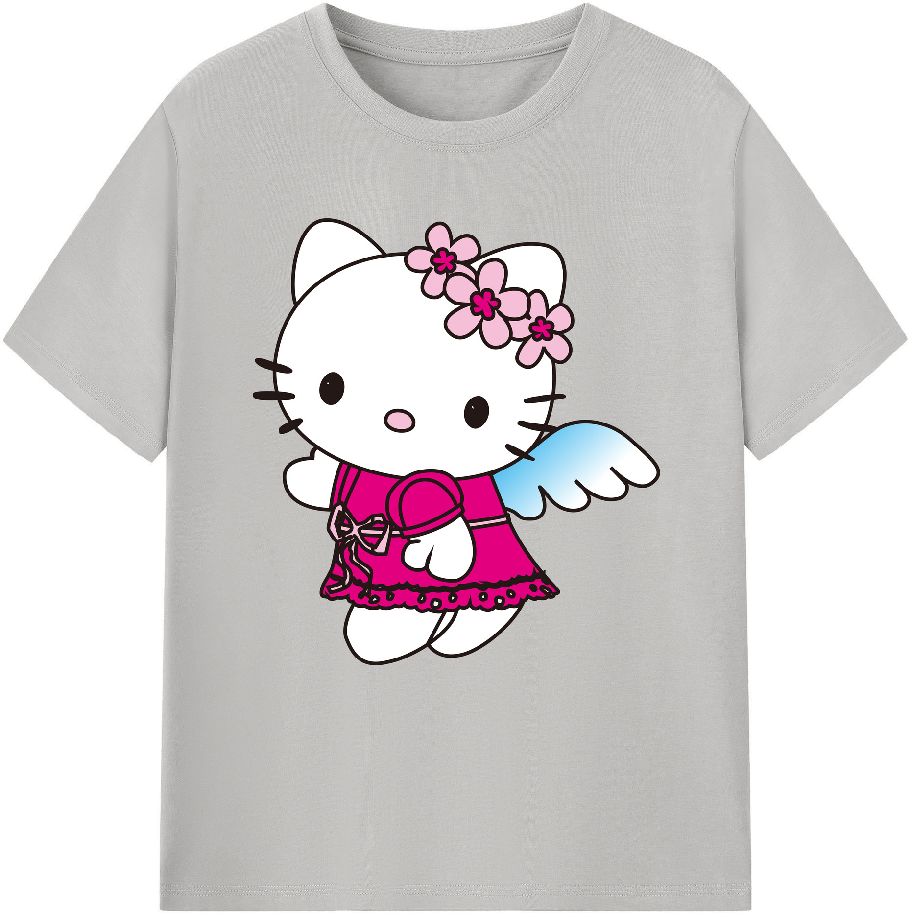 （画像用） Hello Kitty ハローキティ レディースカジュアルプリントTシャツ（綿100％）