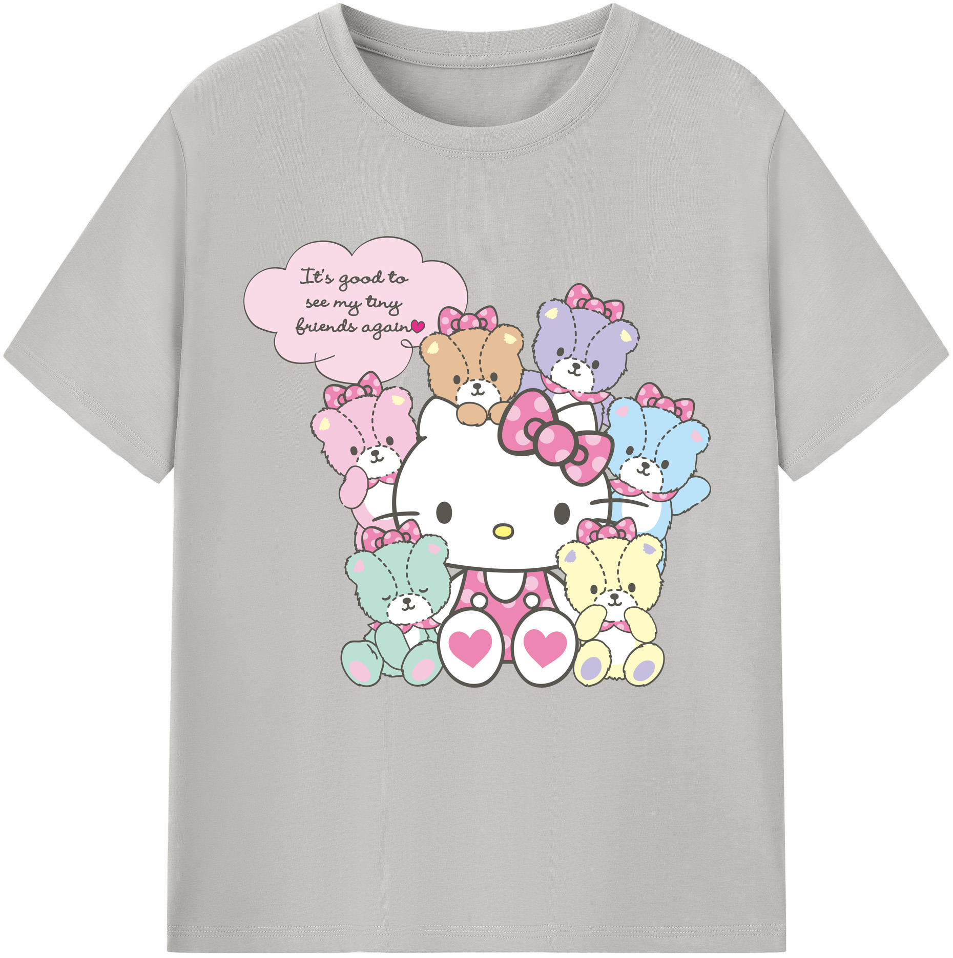 （画像用） Hello Kitty ハローキティ レディースカジュアルプリントTシャツ（綿100％）