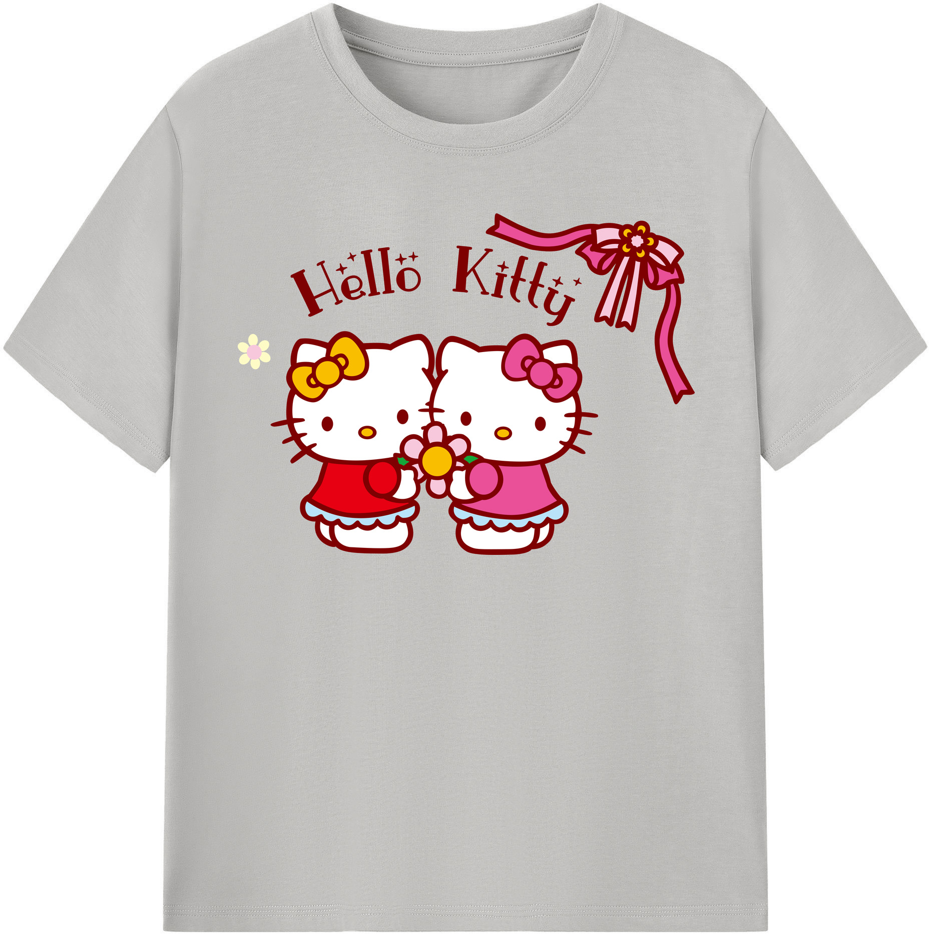 （画像用） Hello Kitty ハローキティ レディースカジュアルプリントTシャツ（綿100％）