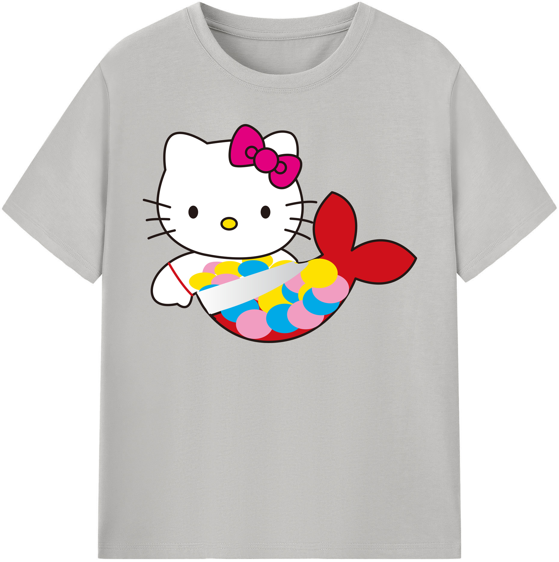 （画像用） Hello Kitty ハローキティ レディースカジュアルプリントTシャツ（綿100％）