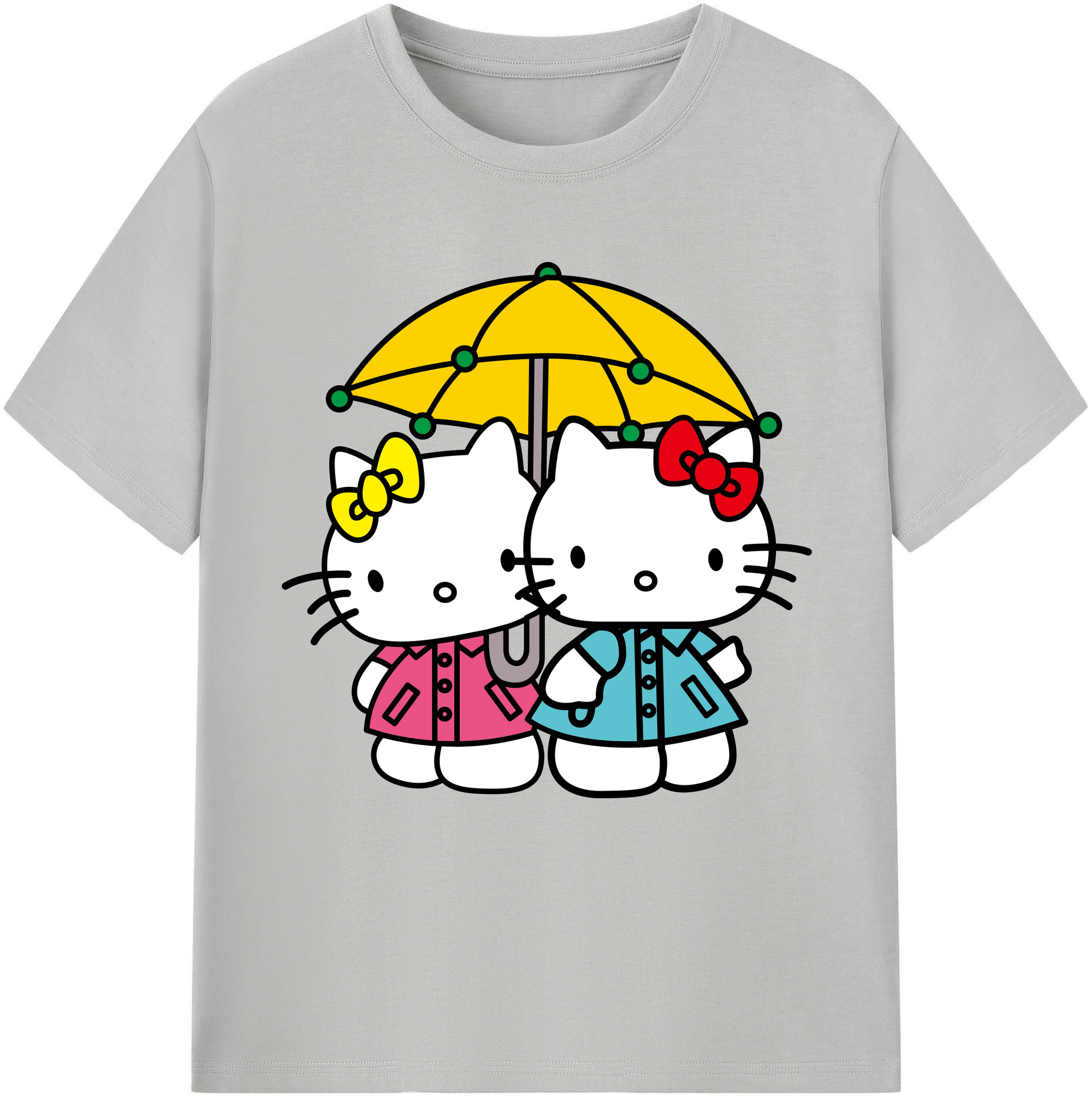 （画像用） Hello Kitty ハローキティ レディースカジュアルプリントTシャツ（綿100％）