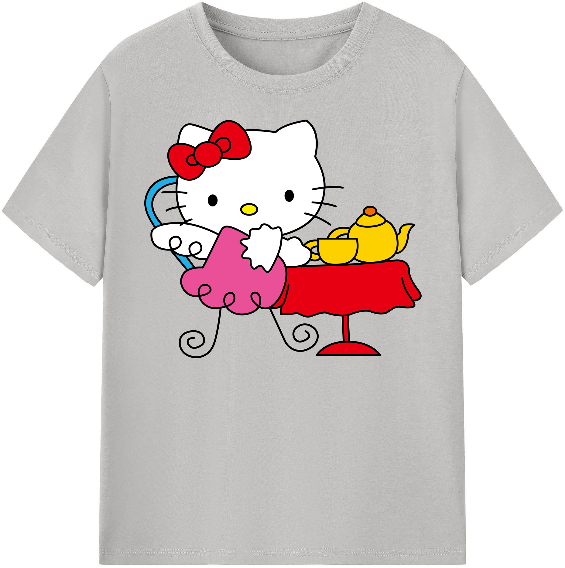 （画像用） Hello Kitty ハローキティ レディースカジュアルプリントTシャツ（綿100％）