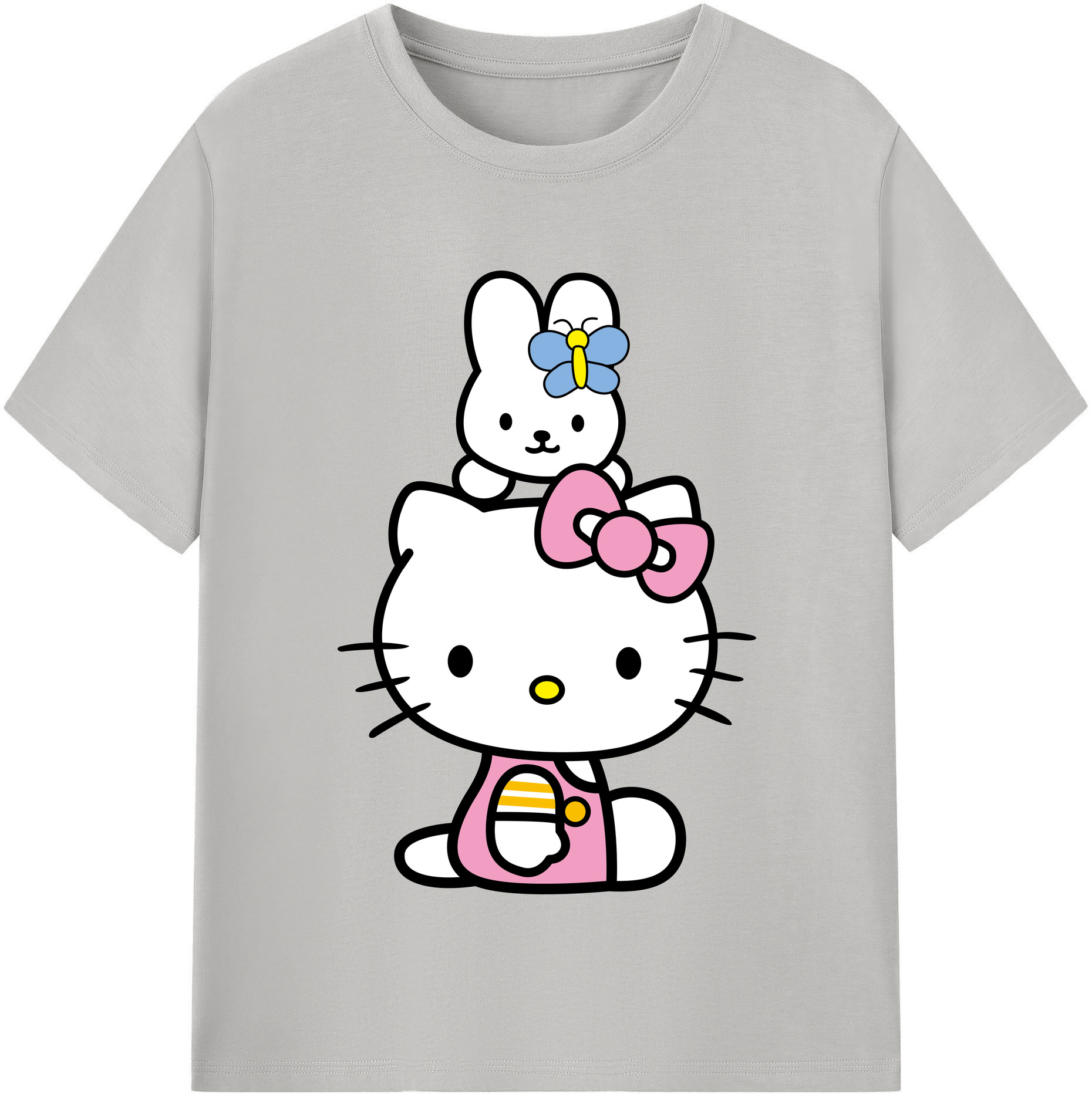 （画像用） Hello Kitty ハローキティ レディースカジュアルプリントTシャツ（綿100％）