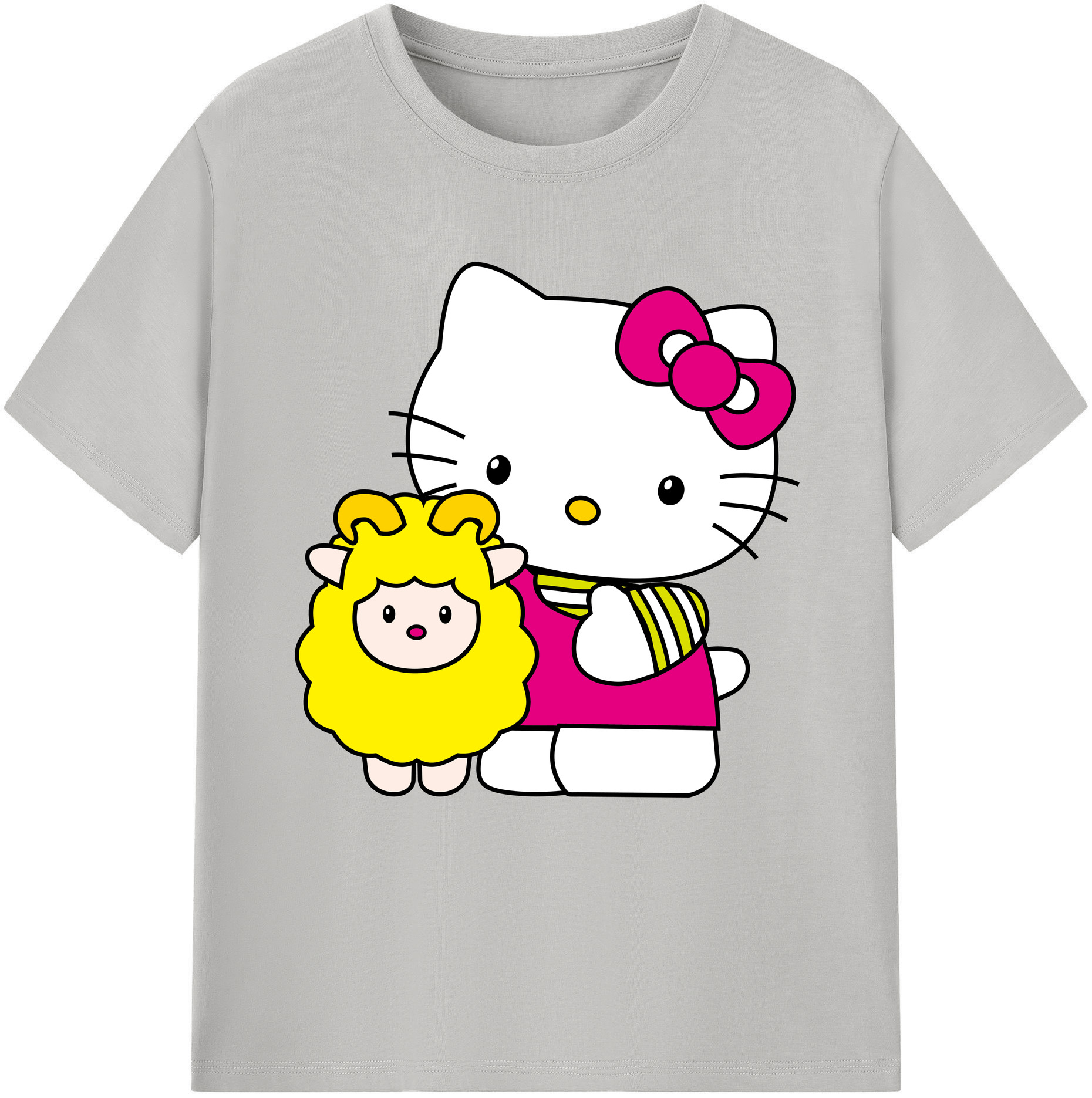 （画像用） Hello Kitty ハローキティ レディースカジュアルプリントTシャツ（綿100％）