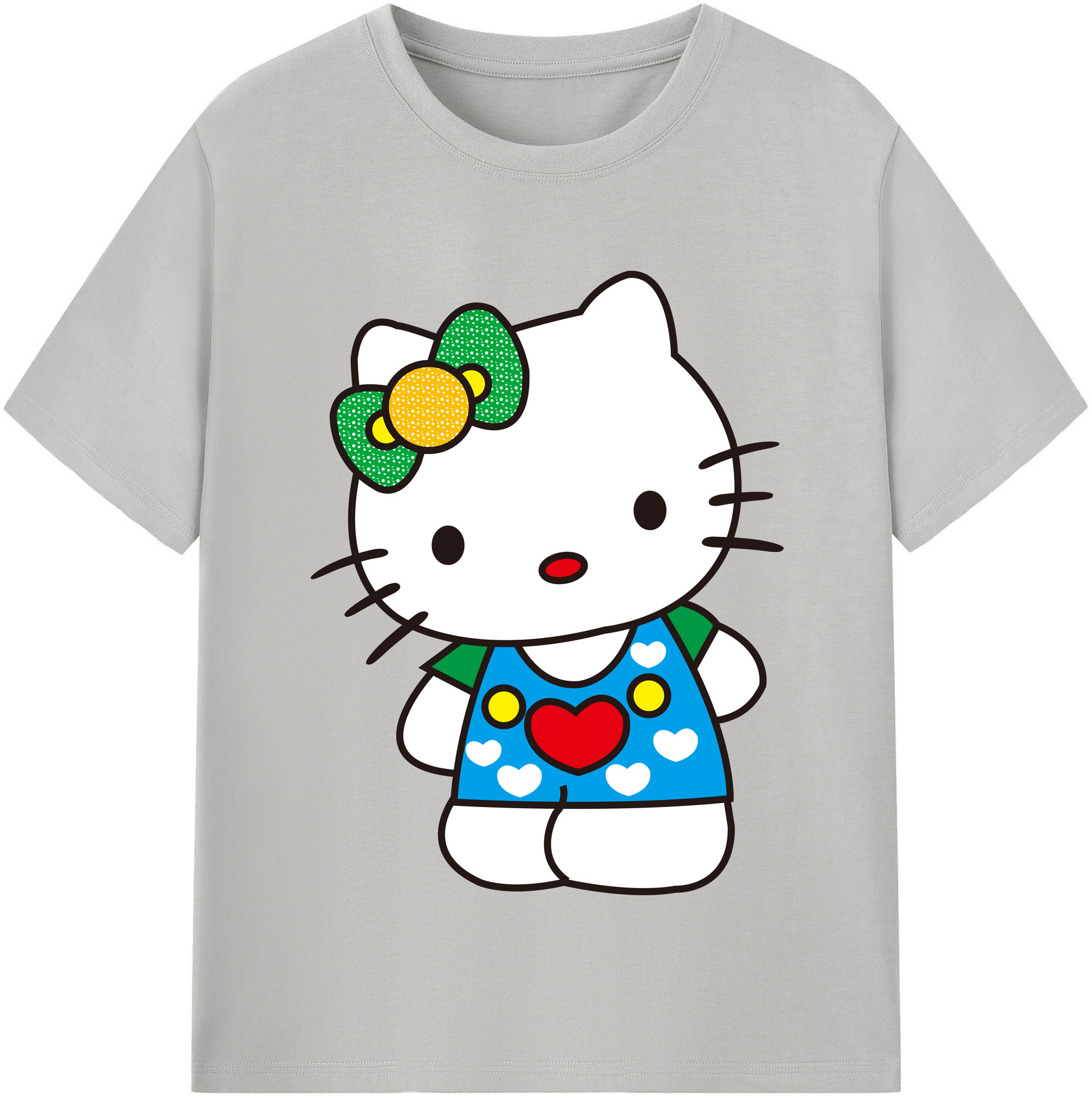 （画像用） Hello Kitty ハローキティ レディースカジュアルプリントTシャツ（綿100％）