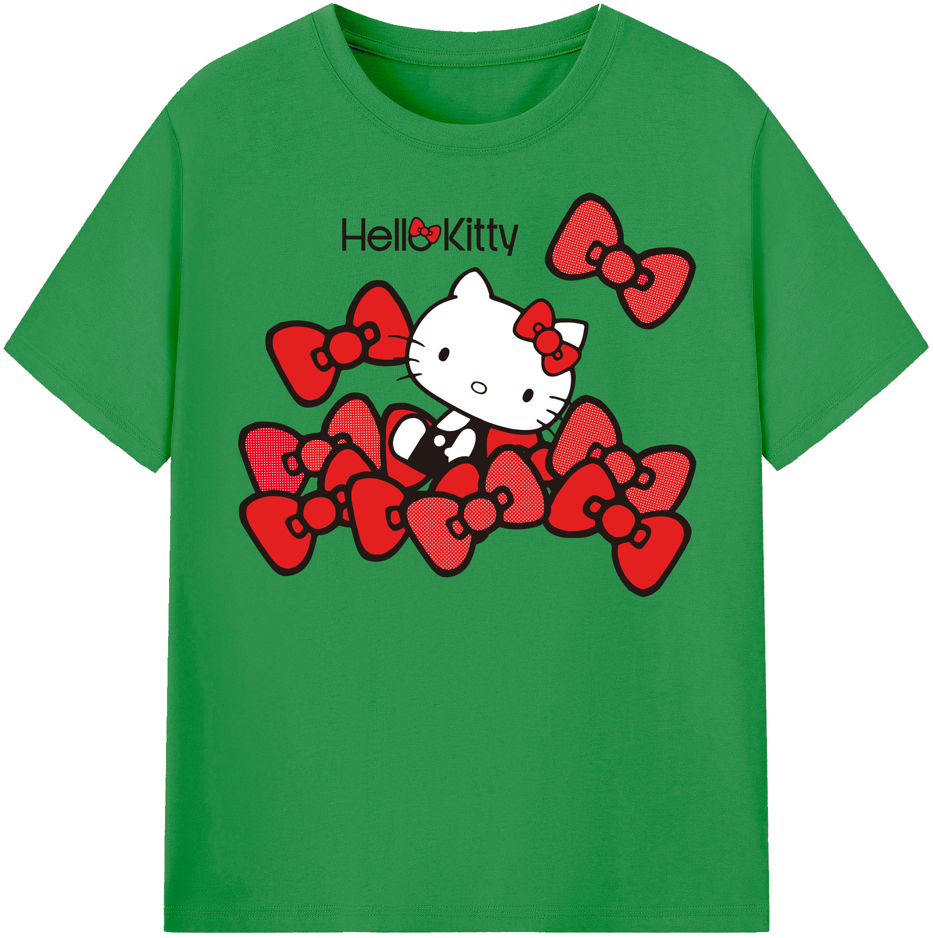 （画像用） Hello Kitty ハローキティ レディースカジュアルプリントTシャツ（綿100％）