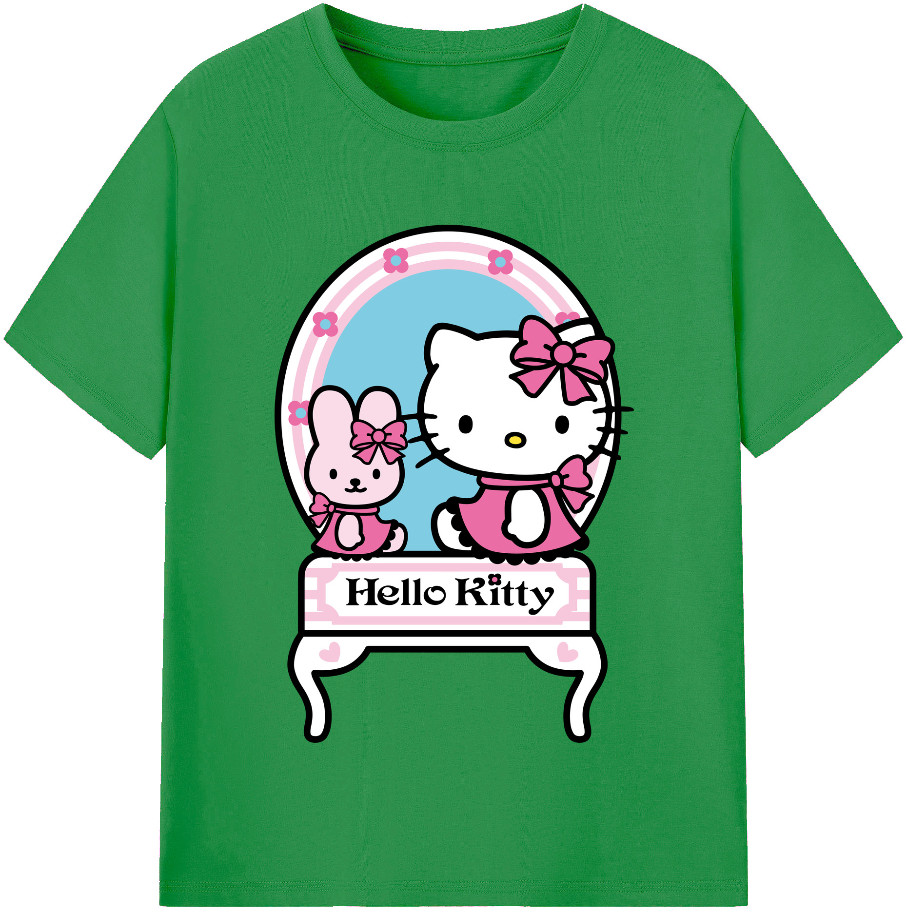 （画像用） Hello Kitty ハローキティ レディースカジュアルプリントTシャツ（綿100％）