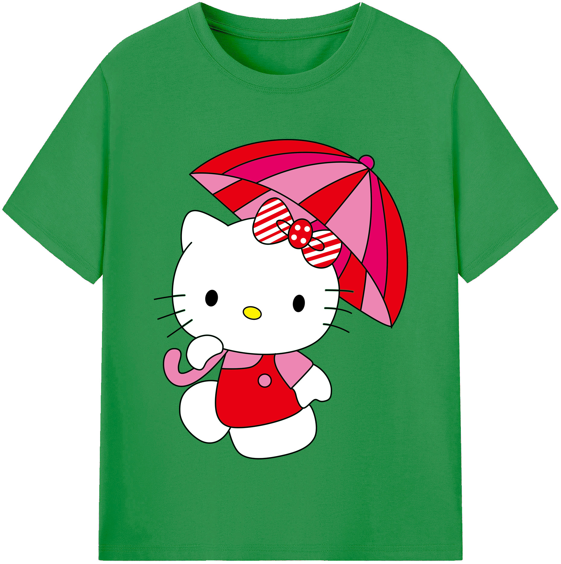 （画像用） Hello Kitty ハローキティ レディースカジュアルプリントTシャツ（綿100％）