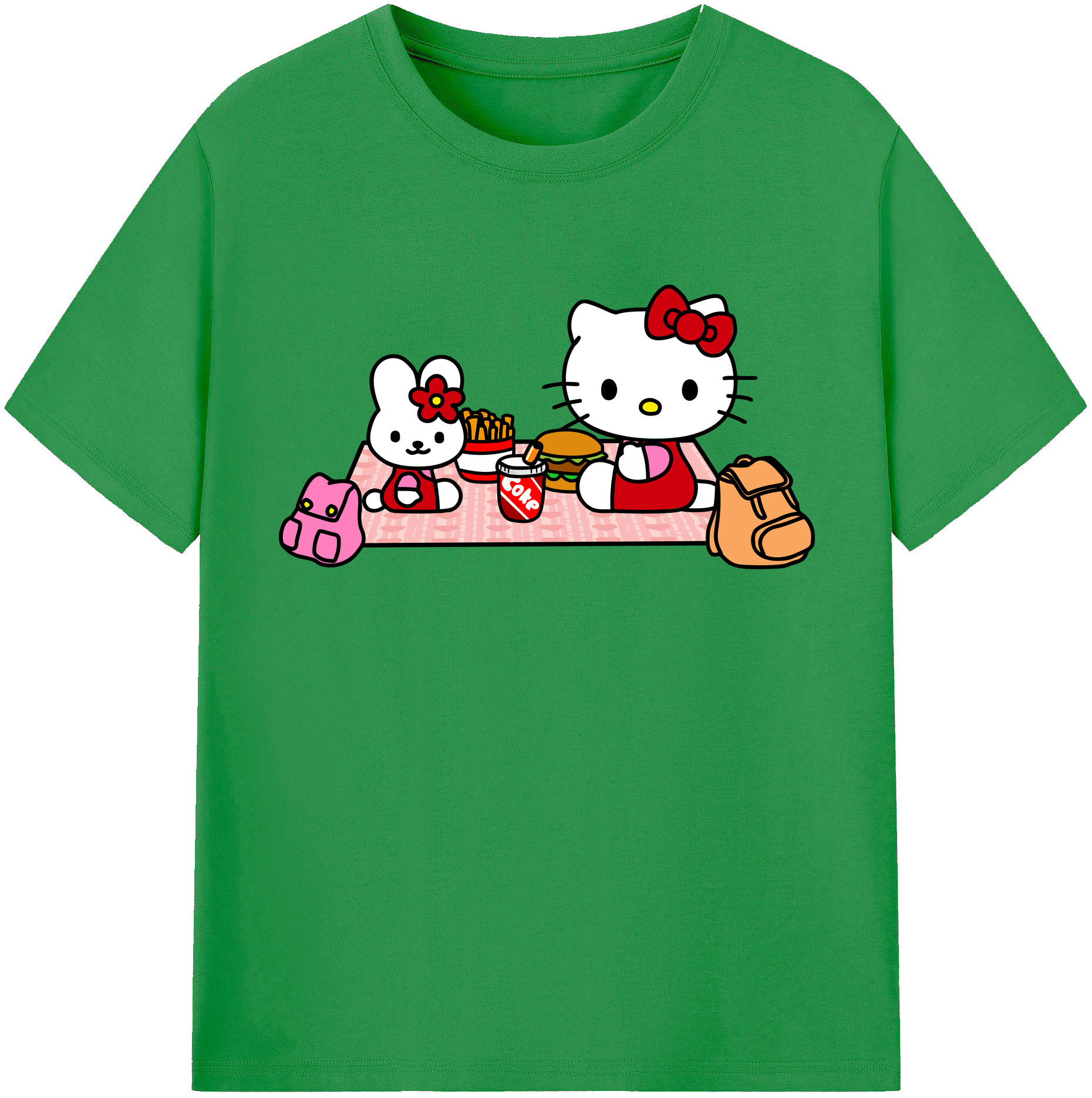 （画像用） Hello Kitty ハローキティ レディースカジュアルプリントTシャツ（綿100％）