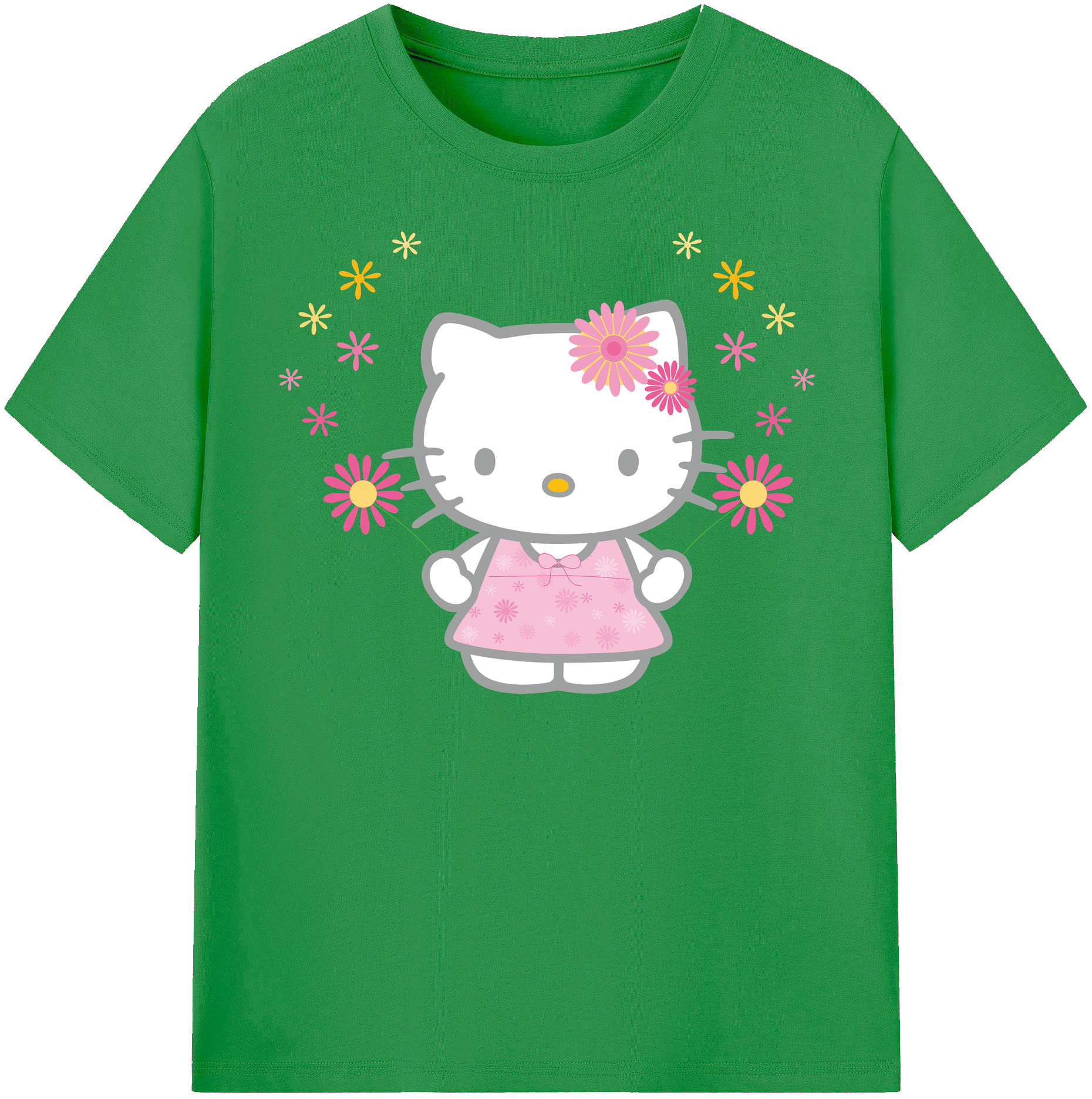 （画像用） Hello Kitty ハローキティ レディースカジュアルプリントTシャツ（綿100％）