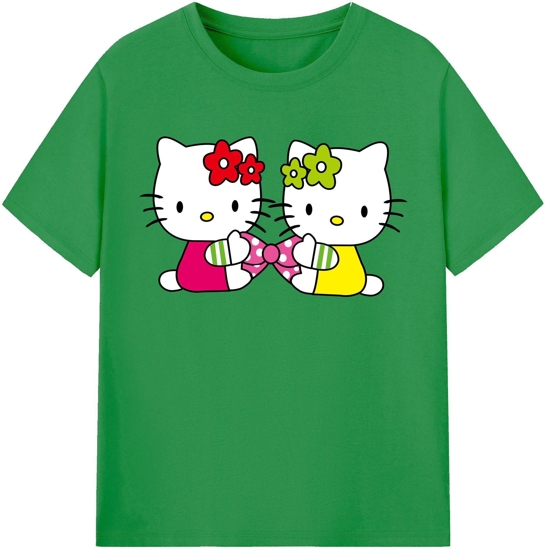 （画像用） Hello Kitty ハローキティ レディースカジュアルプリントTシャツ（綿100％）