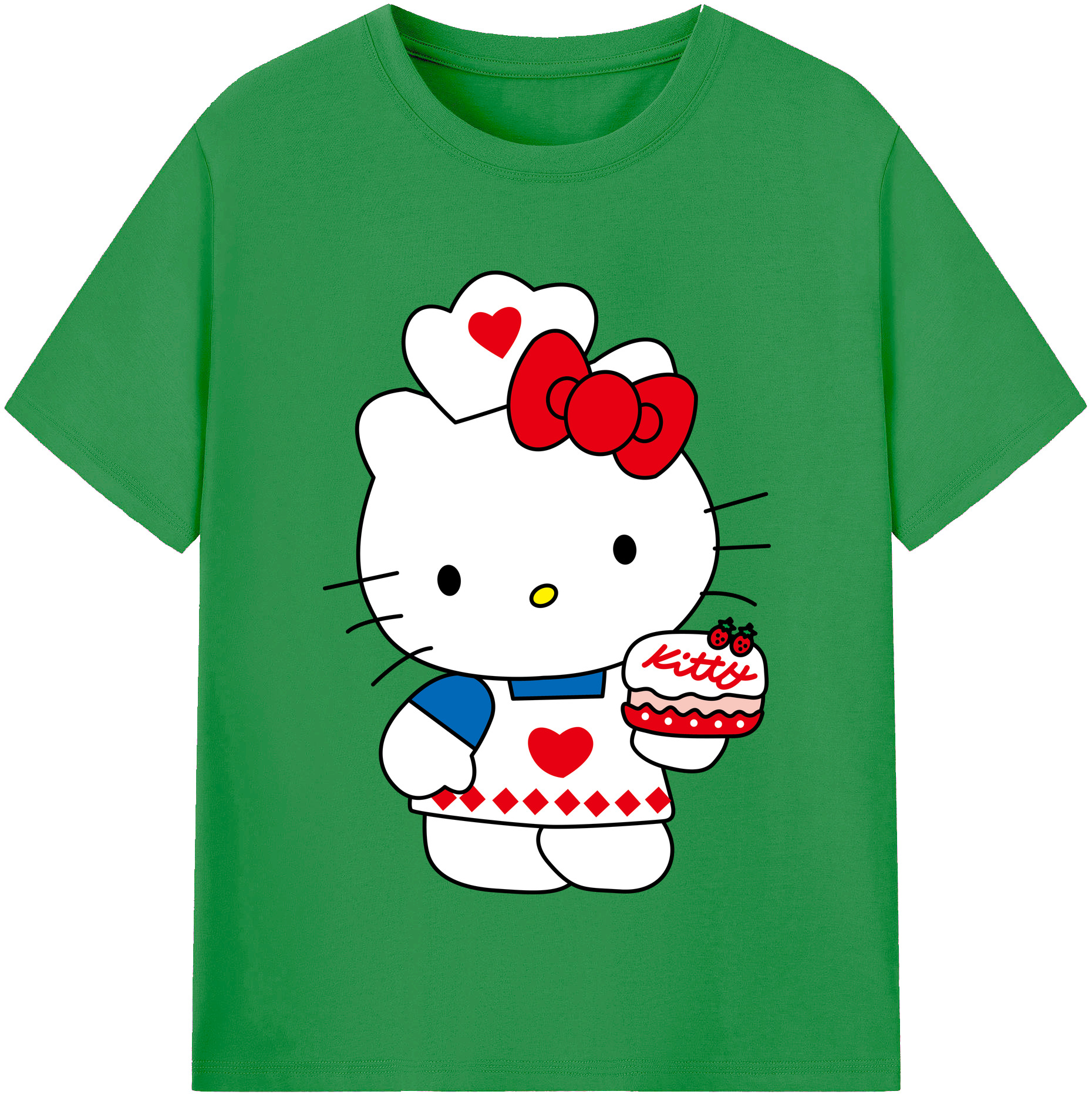 （画像用） Hello Kitty ハローキティ レディースカジュアルプリントTシャツ（綿100％）