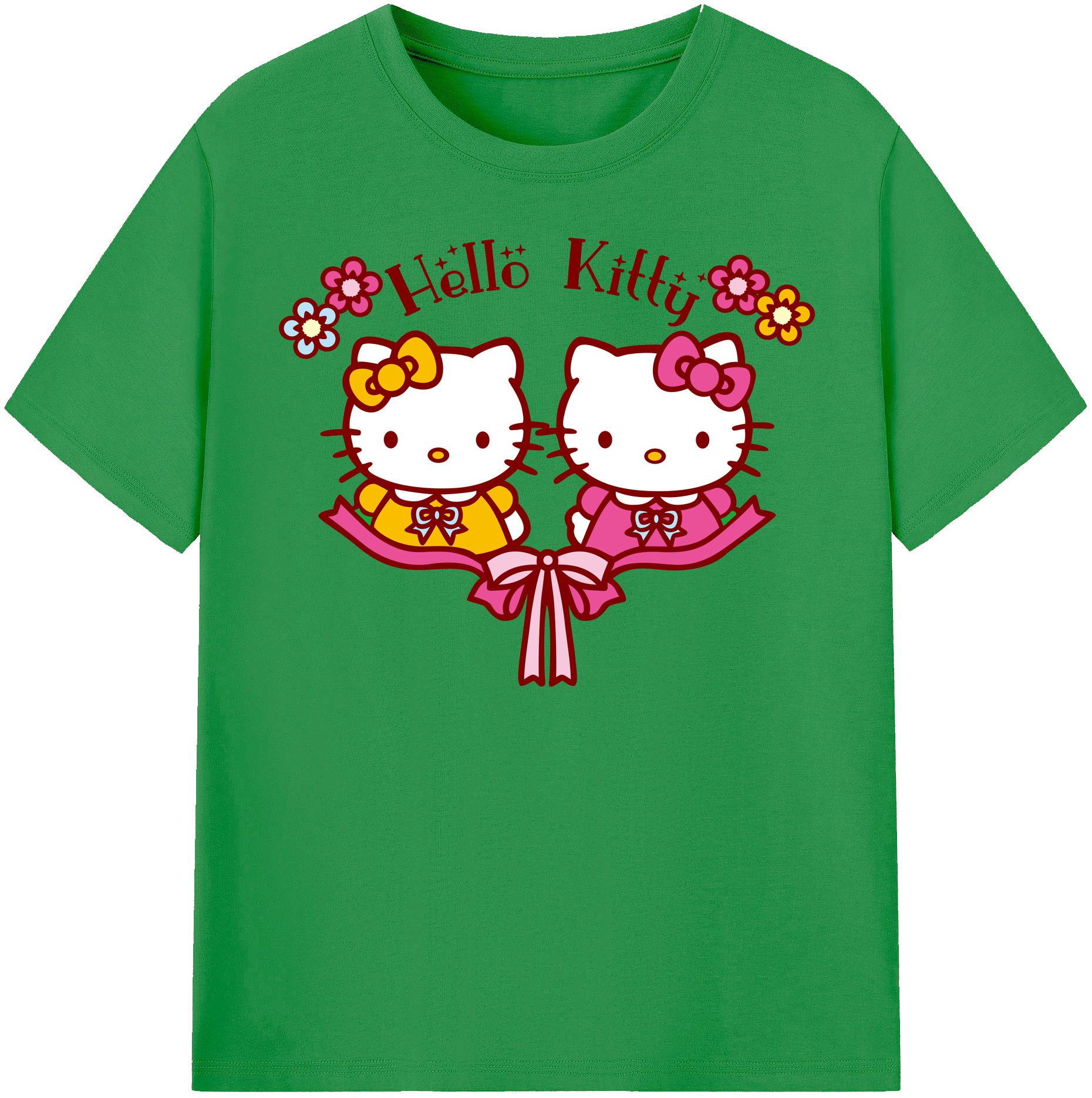 （画像用） Hello Kitty ハローキティ レディースカジュアルプリントTシャツ（綿100％）