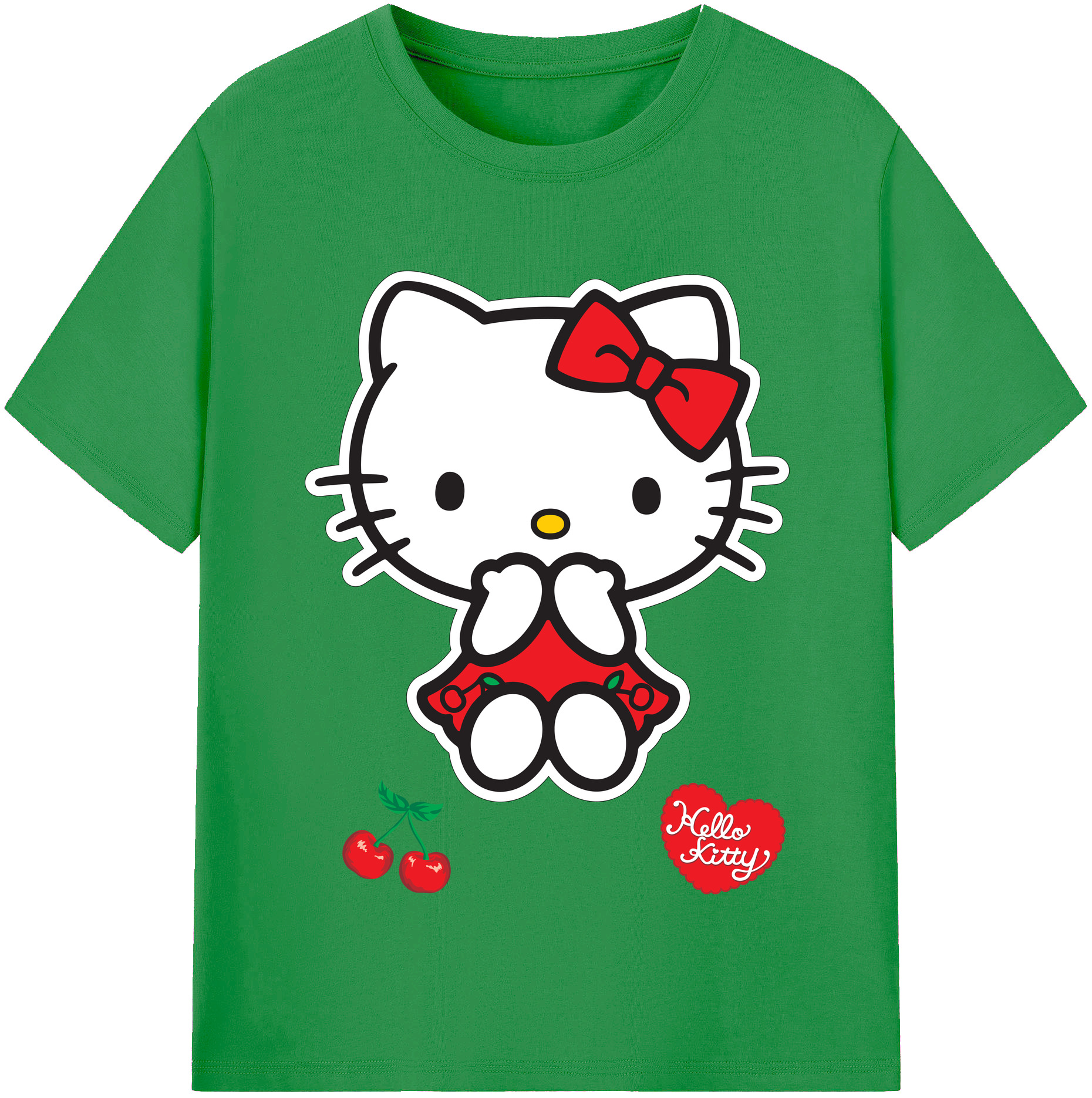 （画像用） Hello Kitty ハローキティ レディースカジュアルプリントTシャツ（綿100％）