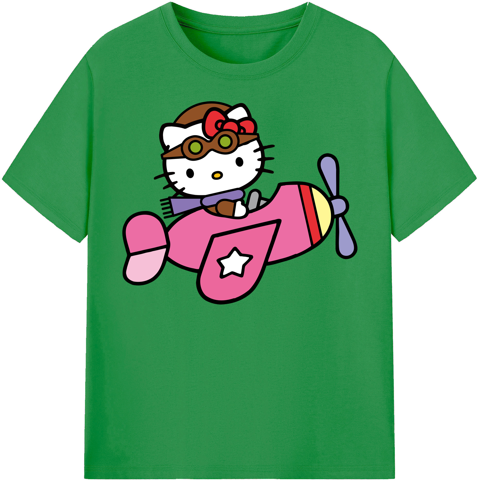 （画像用） Hello Kitty ハローキティ レディースカジュアルプリントTシャツ（綿100％）