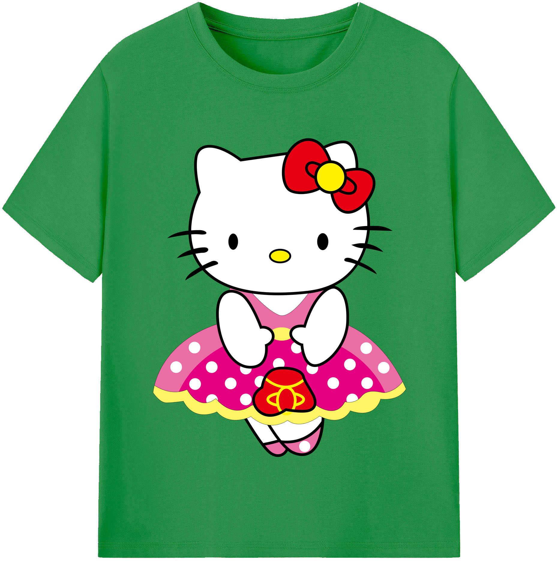 （画像用） Hello Kitty ハローキティ レディースカジュアルプリントTシャツ（綿100％）