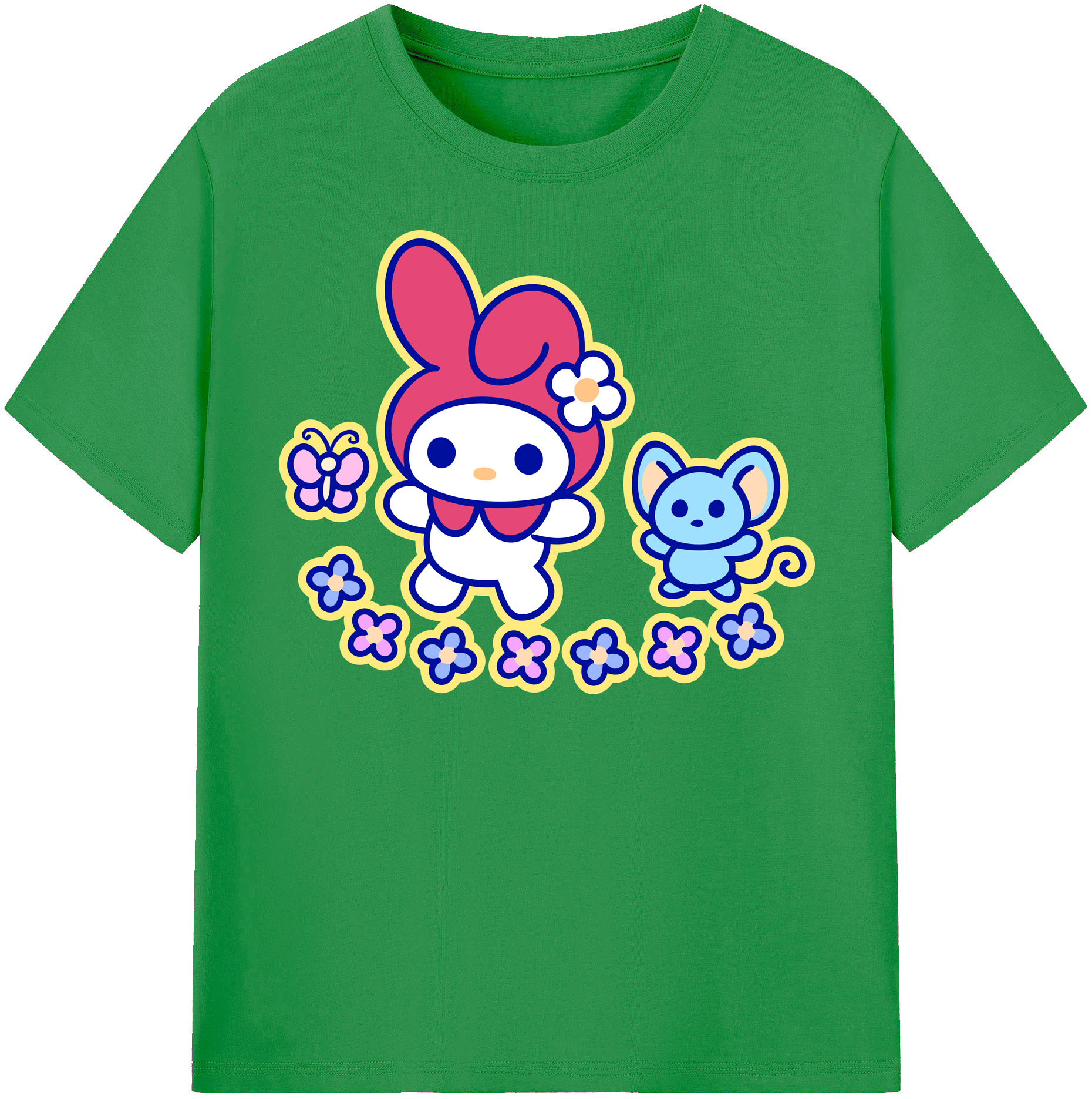 （画像用） Hello Kitty ハローキティ レディースカジュアルプリントTシャツ（綿100％）