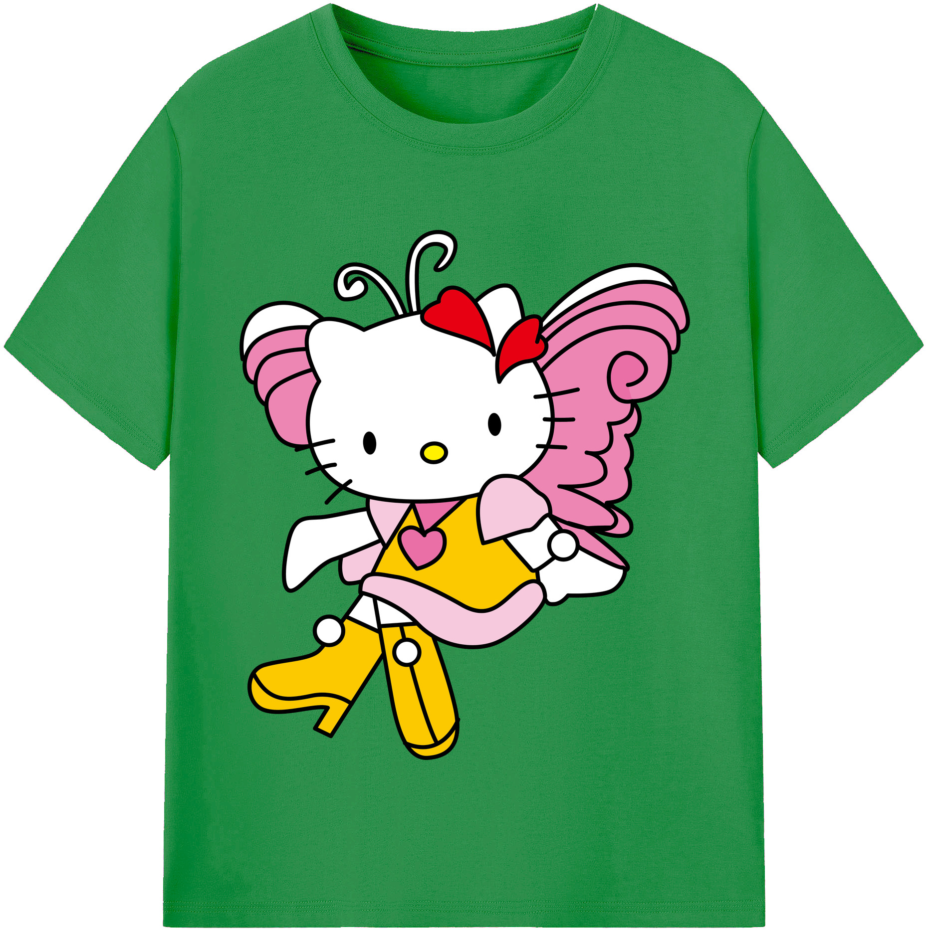 （画像用） Hello Kitty ハローキティ レディースカジュアルプリントTシャツ（綿100％）