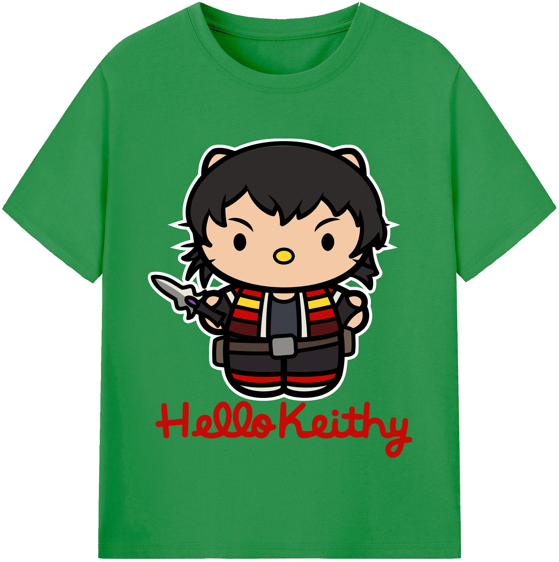 （画像用） Hello Kitty ハローキティ レディースカジュアルプリントTシャツ（綿100％）