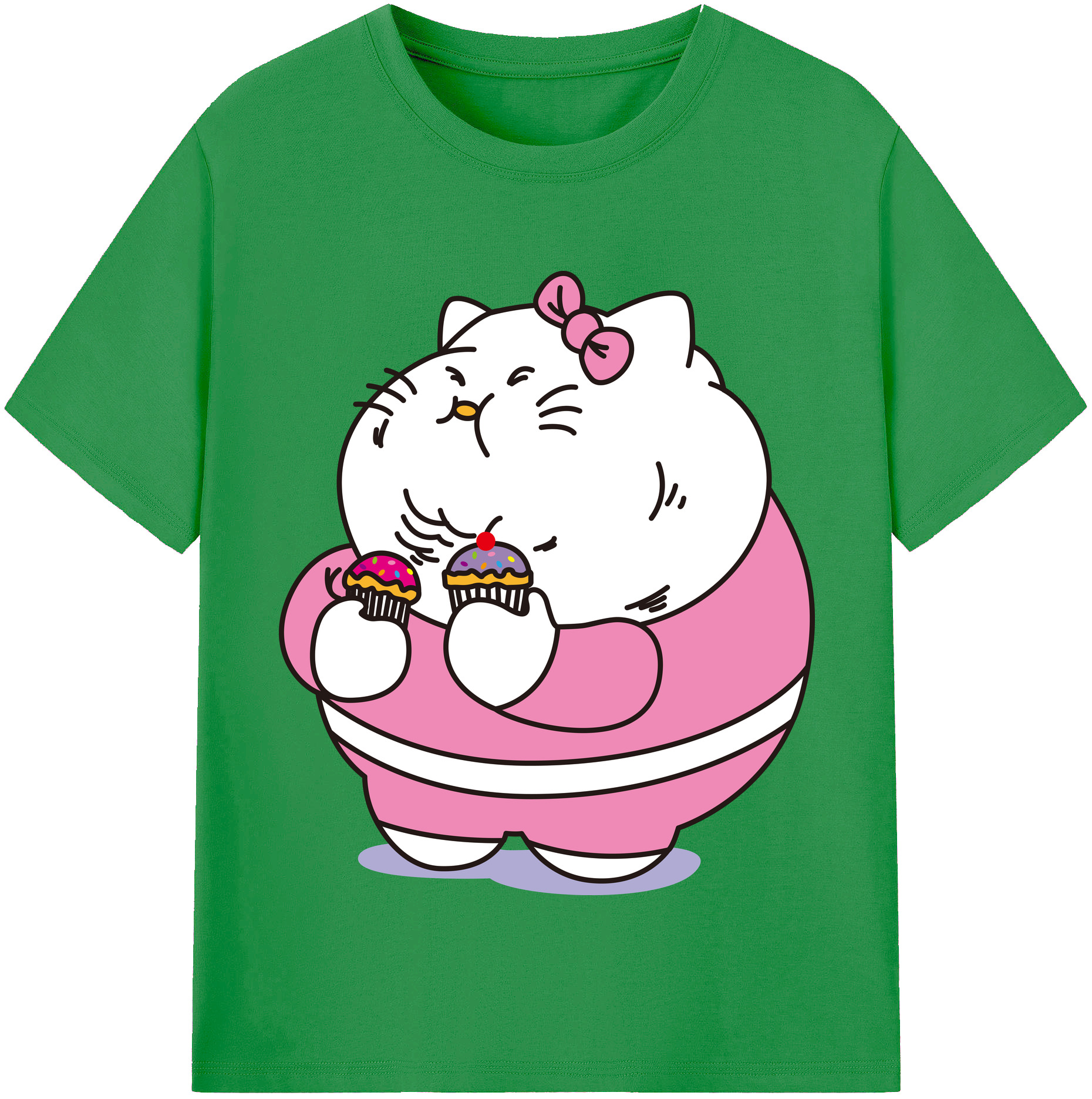 （画像用） Hello Kitty ハローキティ レディースカジュアルプリントTシャツ（綿100％）