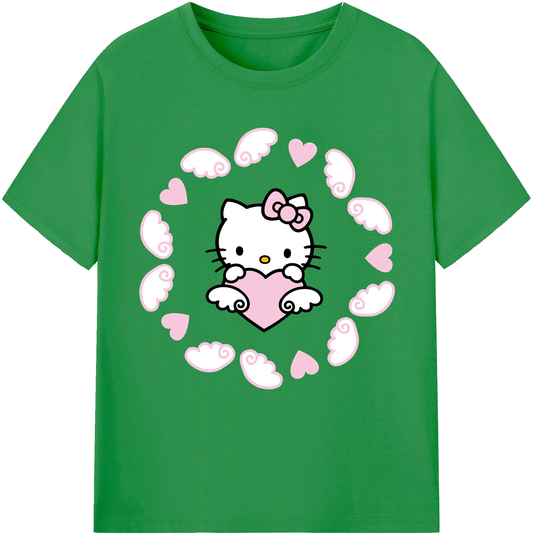 （画像用） Hello Kitty ハローキティ レディースカジュアルプリントTシャツ（綿100％）