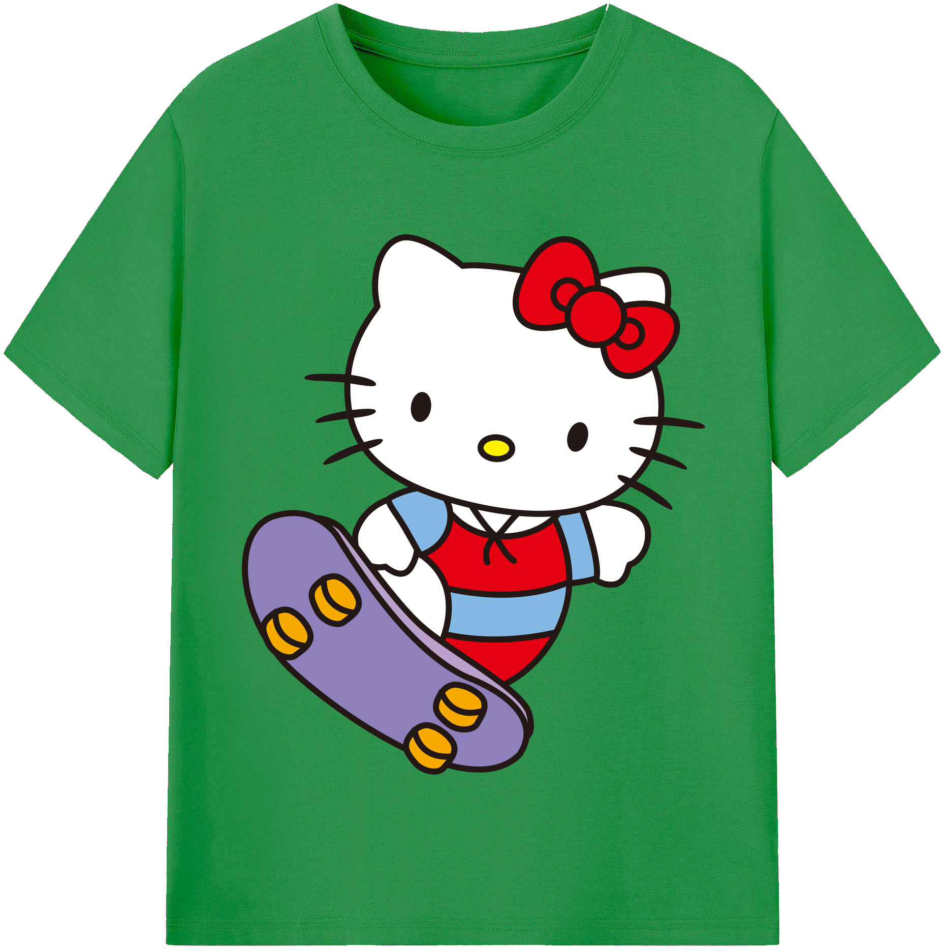 （画像用） Hello Kitty ハローキティ レディースカジュアルプリントTシャツ（綿100％）