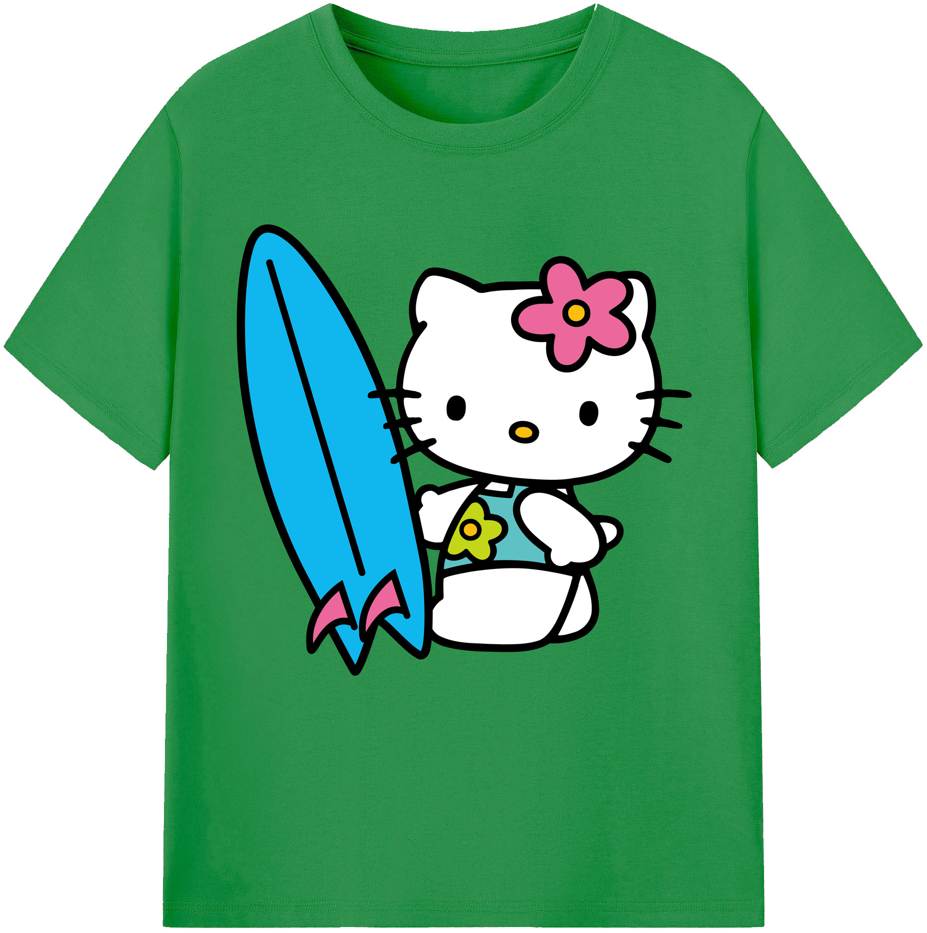 （画像用） Hello Kitty ハローキティ レディースカジュアルプリントTシャツ（綿100％）